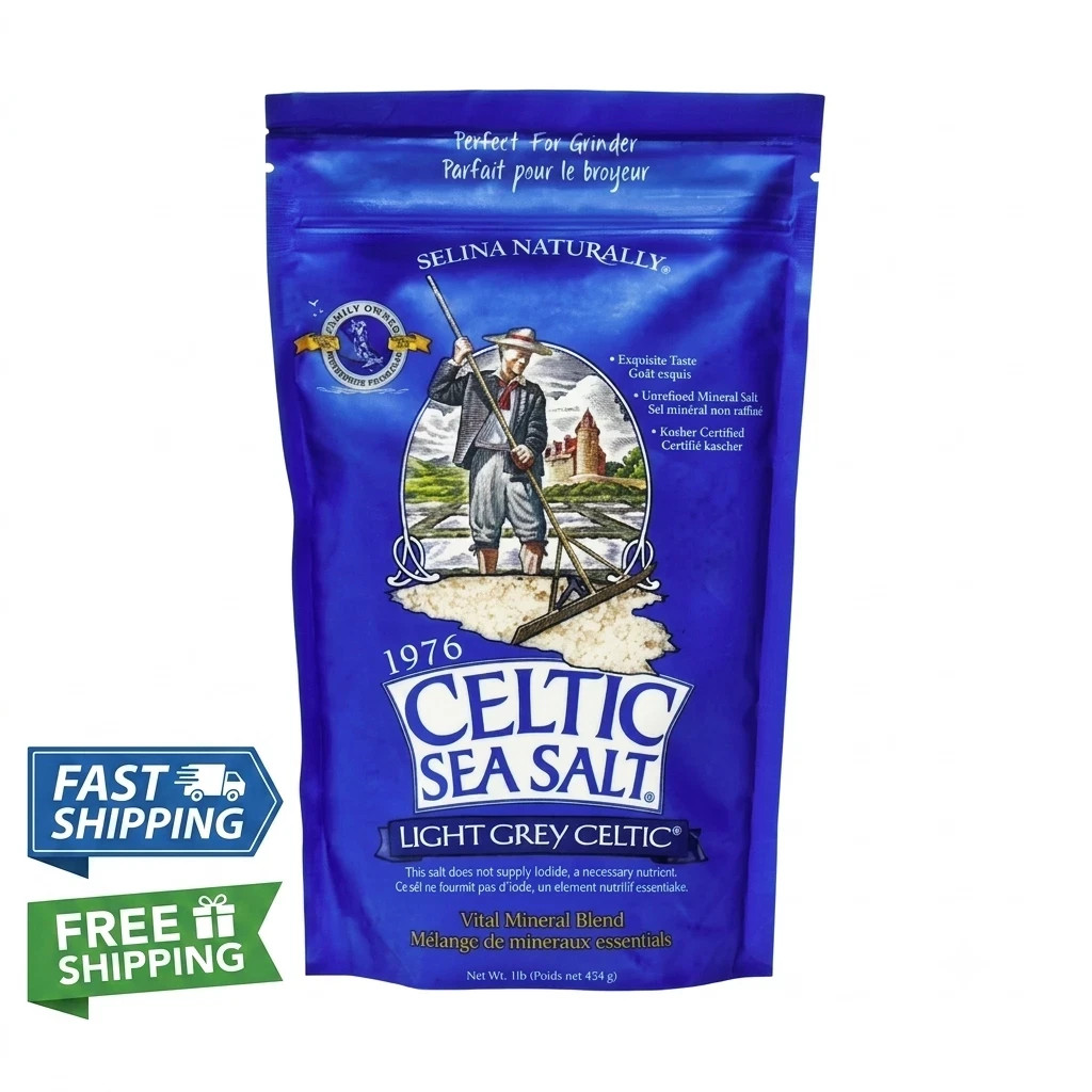 Celtic Sea Salt Light Grey Sea Salt Resealable Bag Kosher Certified 16 oz