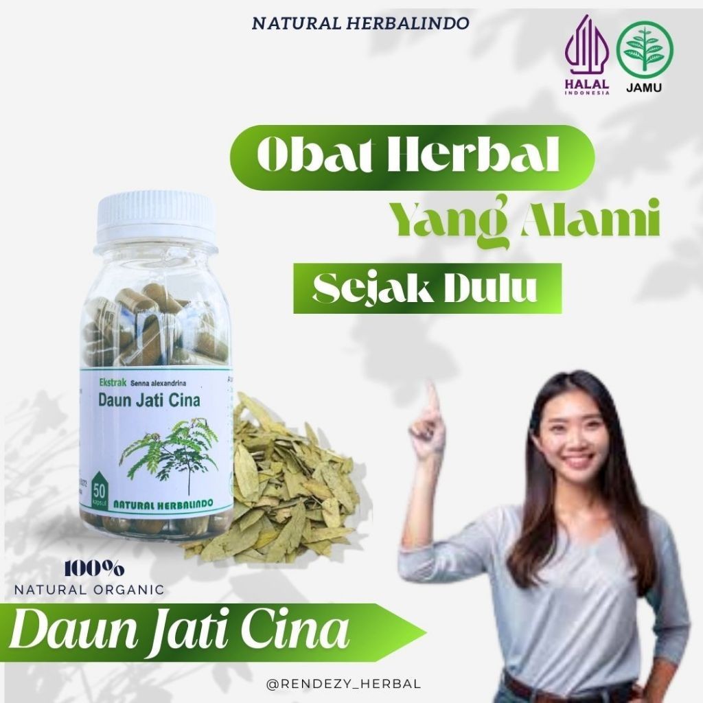 Senna (Daun Jati Cina) Capsules 50pcs 500mg Natural Indonesia