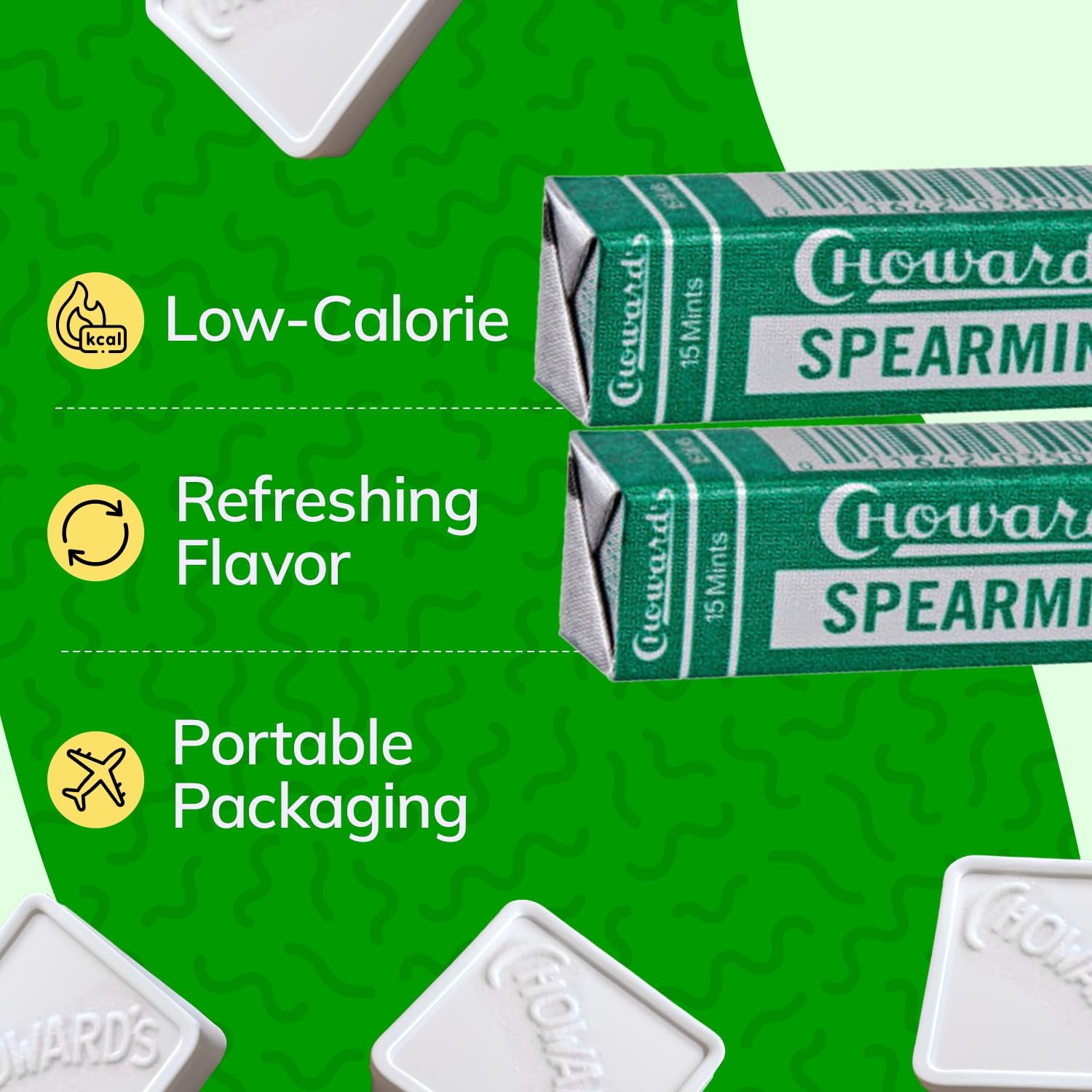 Choward’s Spearmint Unique Aromatic Flavors for 15 Count (Pack of 24)