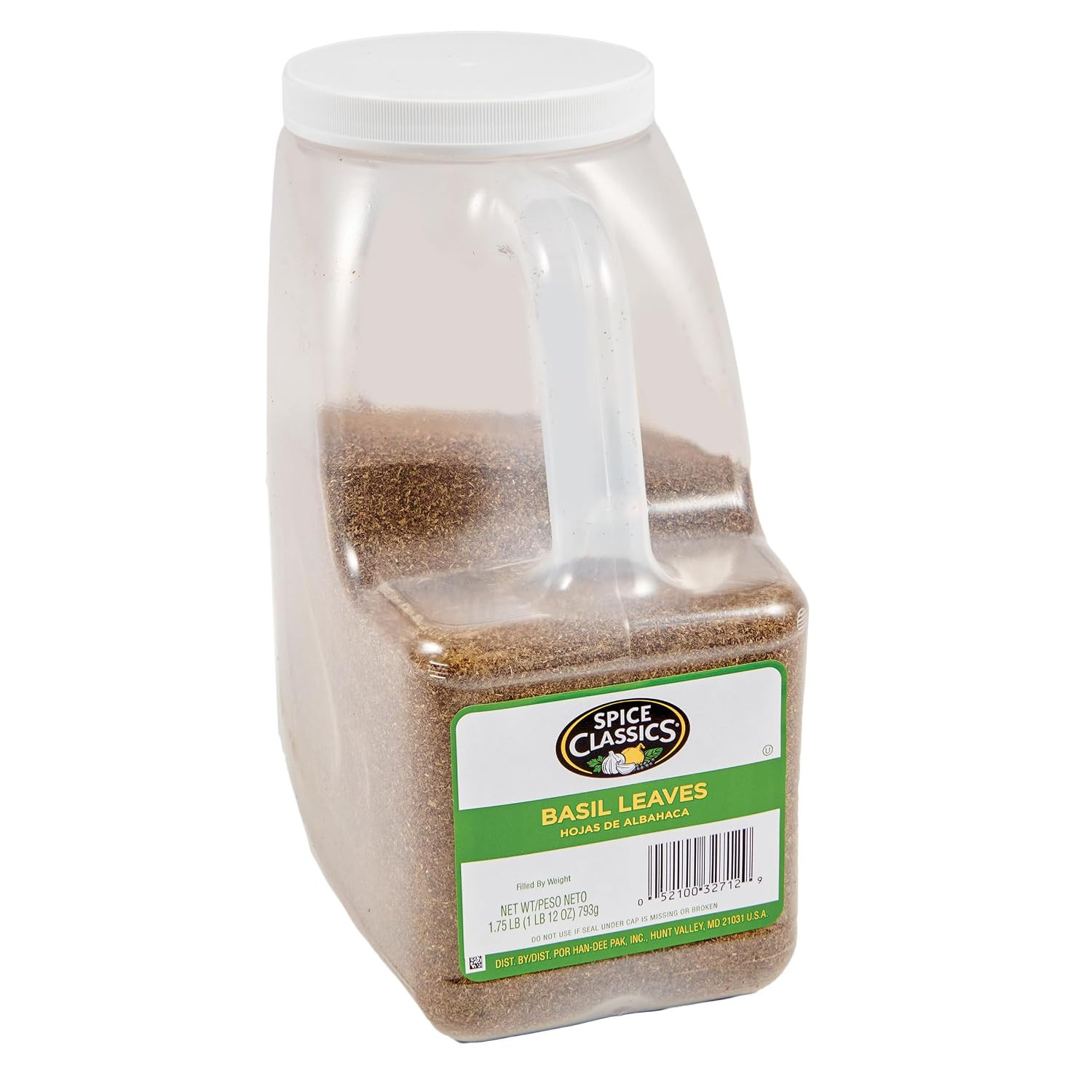 Dried Basil Leaves, 1.75 lb – One 1.75 Pound Container of Bulk Basil Seasoning f