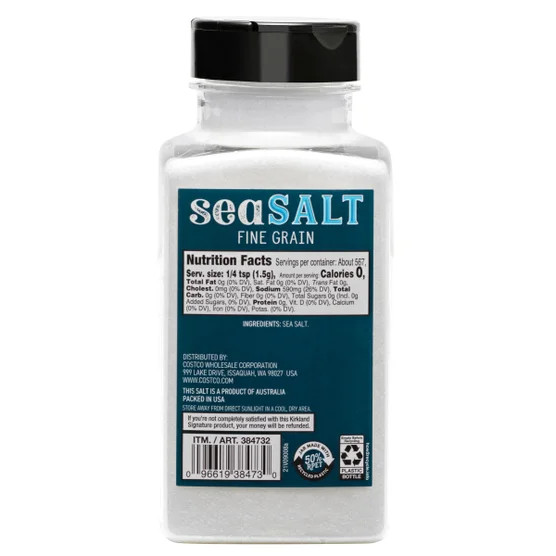 2-Pack Kirkland Signature, Pure Sea Salt, 30 oz