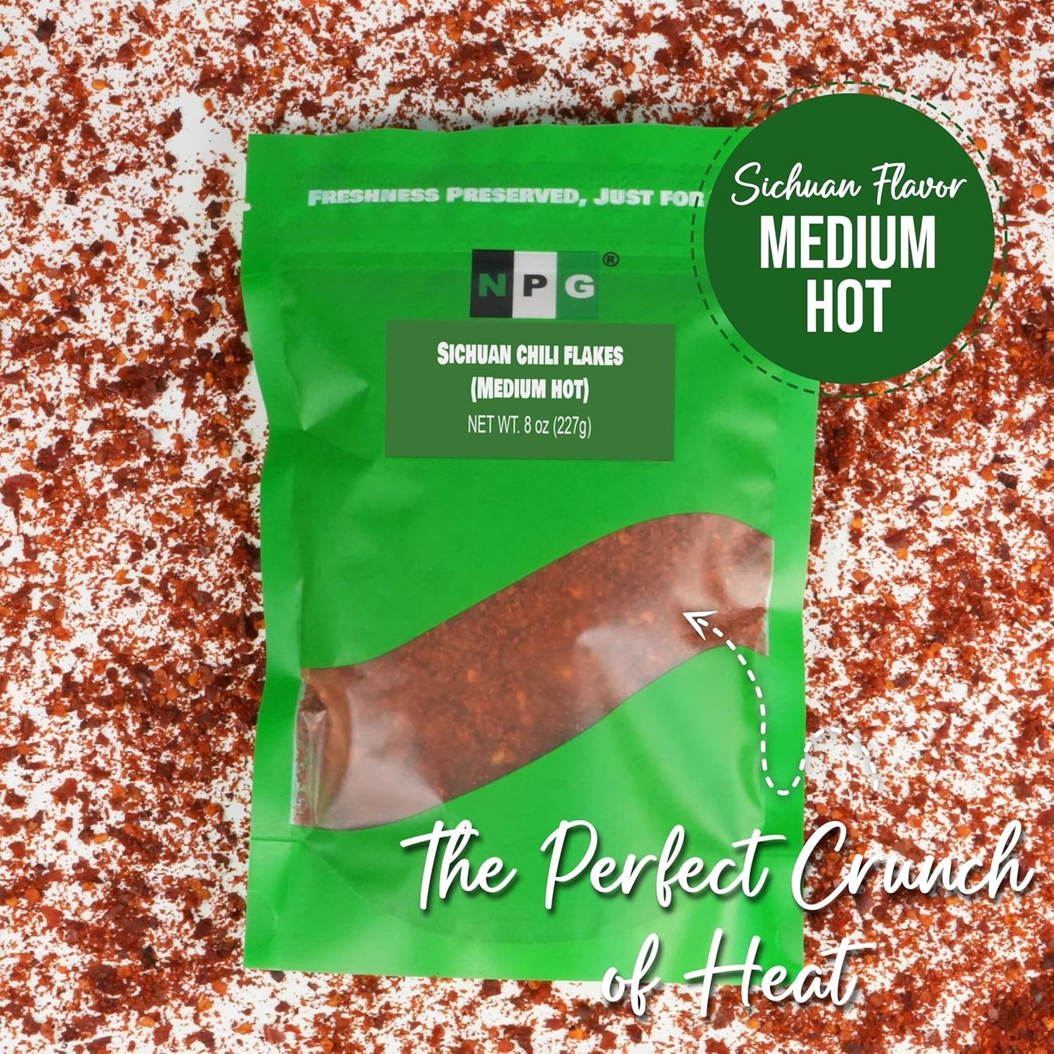 Authentic Szechuan Chili Flakes – Medium Hot, 8oz