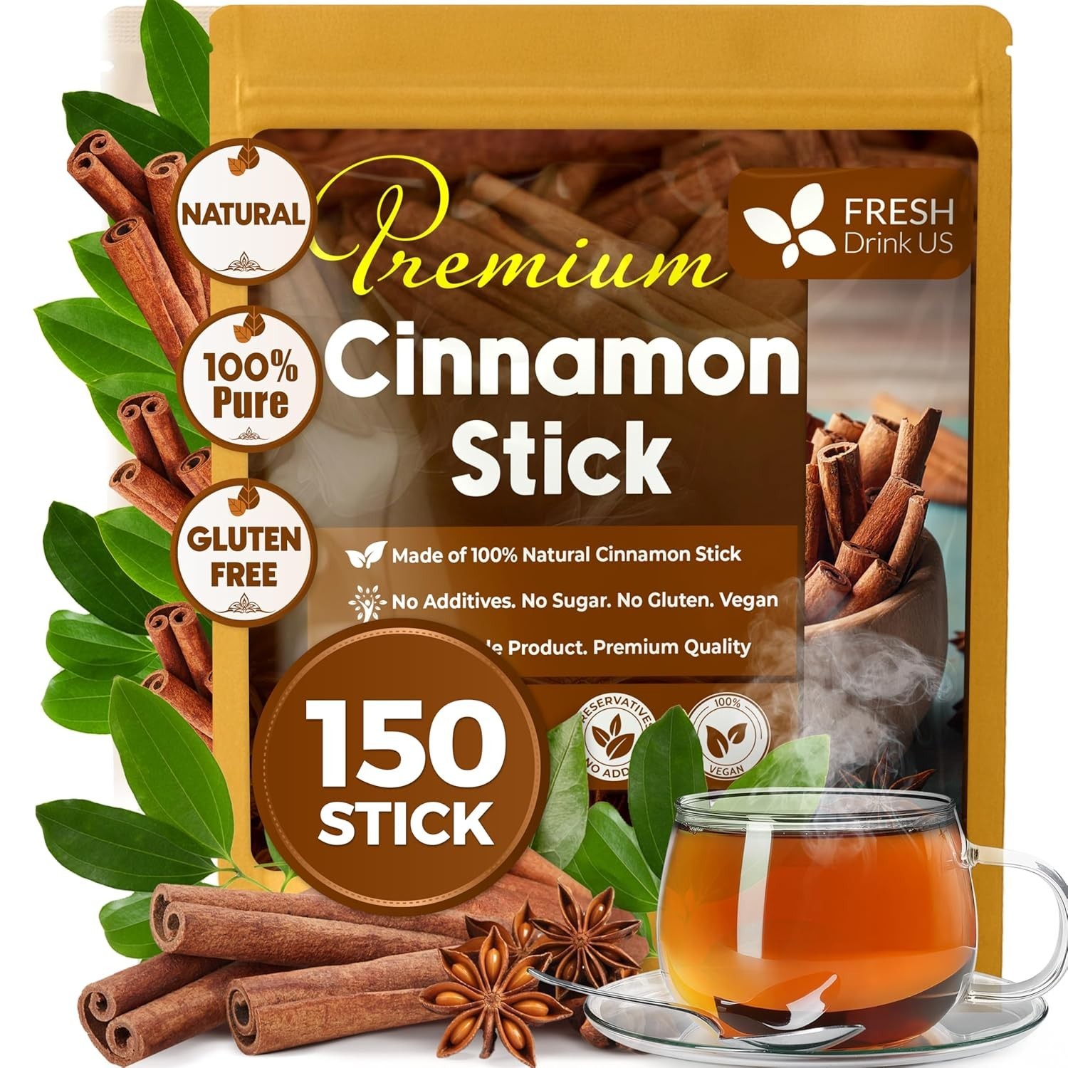 Aromatic Cinnamon Sticks 150 Pack – & Natural