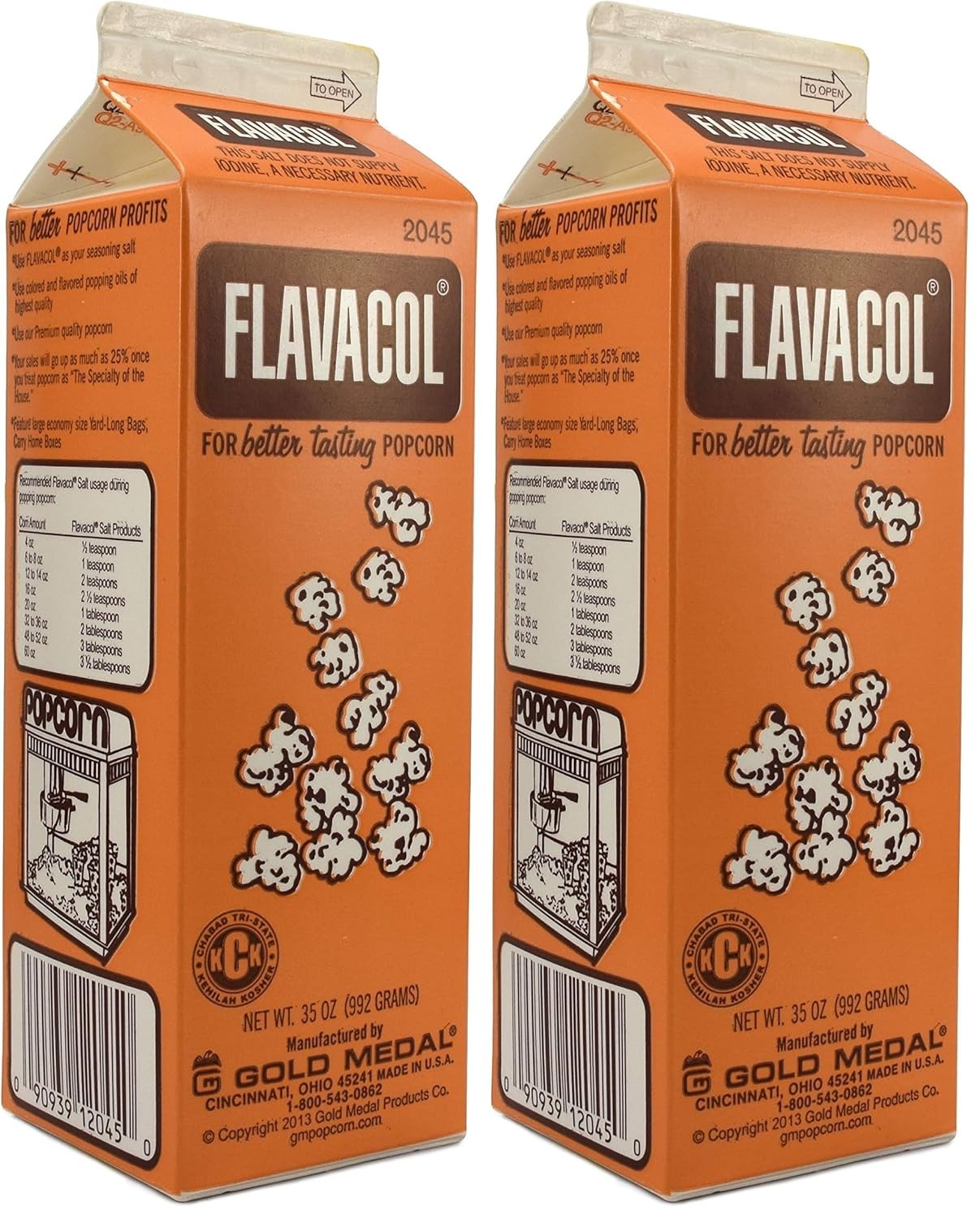Gold Medal Prod. 2045 Flavacol Seasoning Popcorn Salt 35oz.
