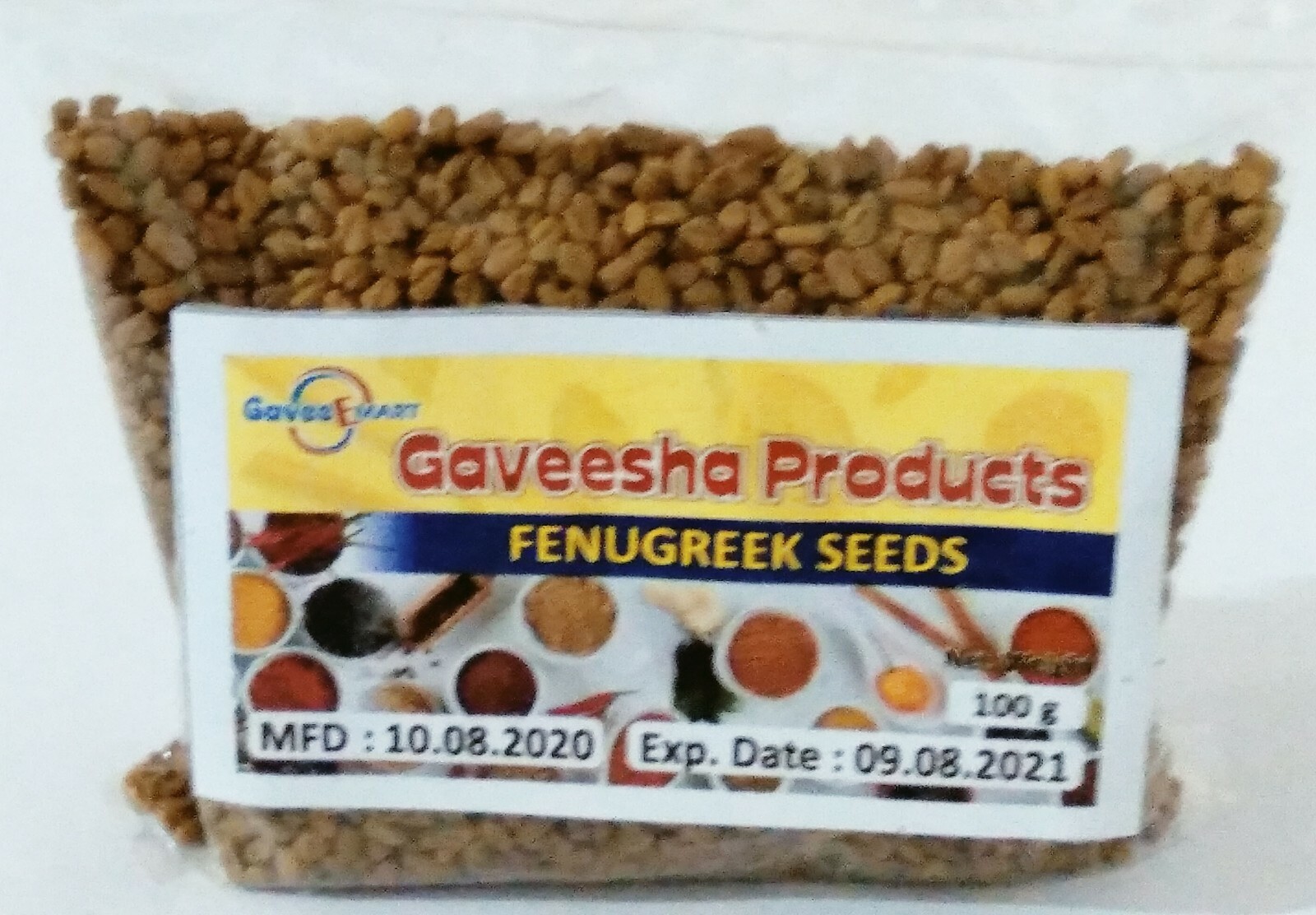 Gaveesha Product Pure Natural Spices Fenugreek Seeds 100 g Direct From Ceylon
