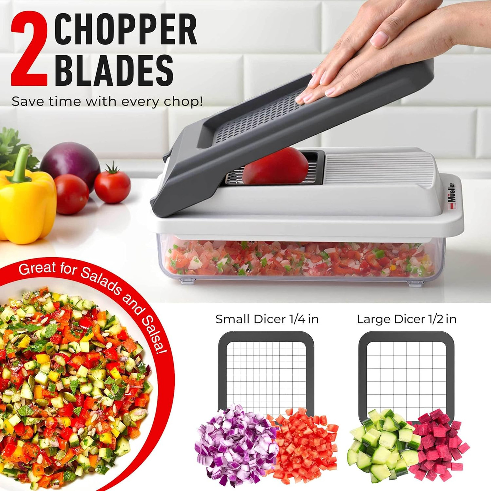 Vegetable Chopper Mandoline Slicer Food Prep Tool with Containers Kitchen