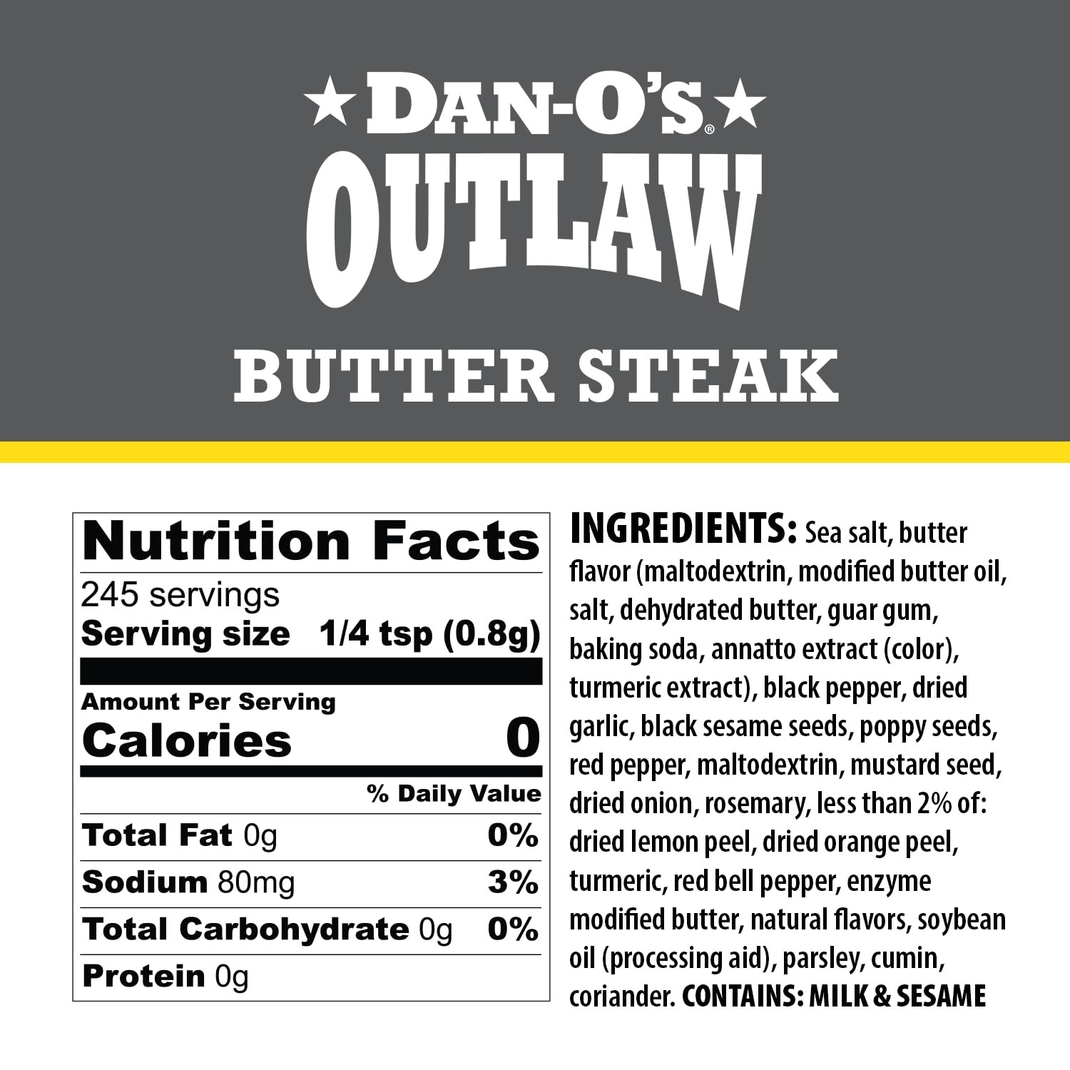 Dan-O’s Outlaw Seasoning 3-Pack Butter Dust Steak Blackened Spice Blends