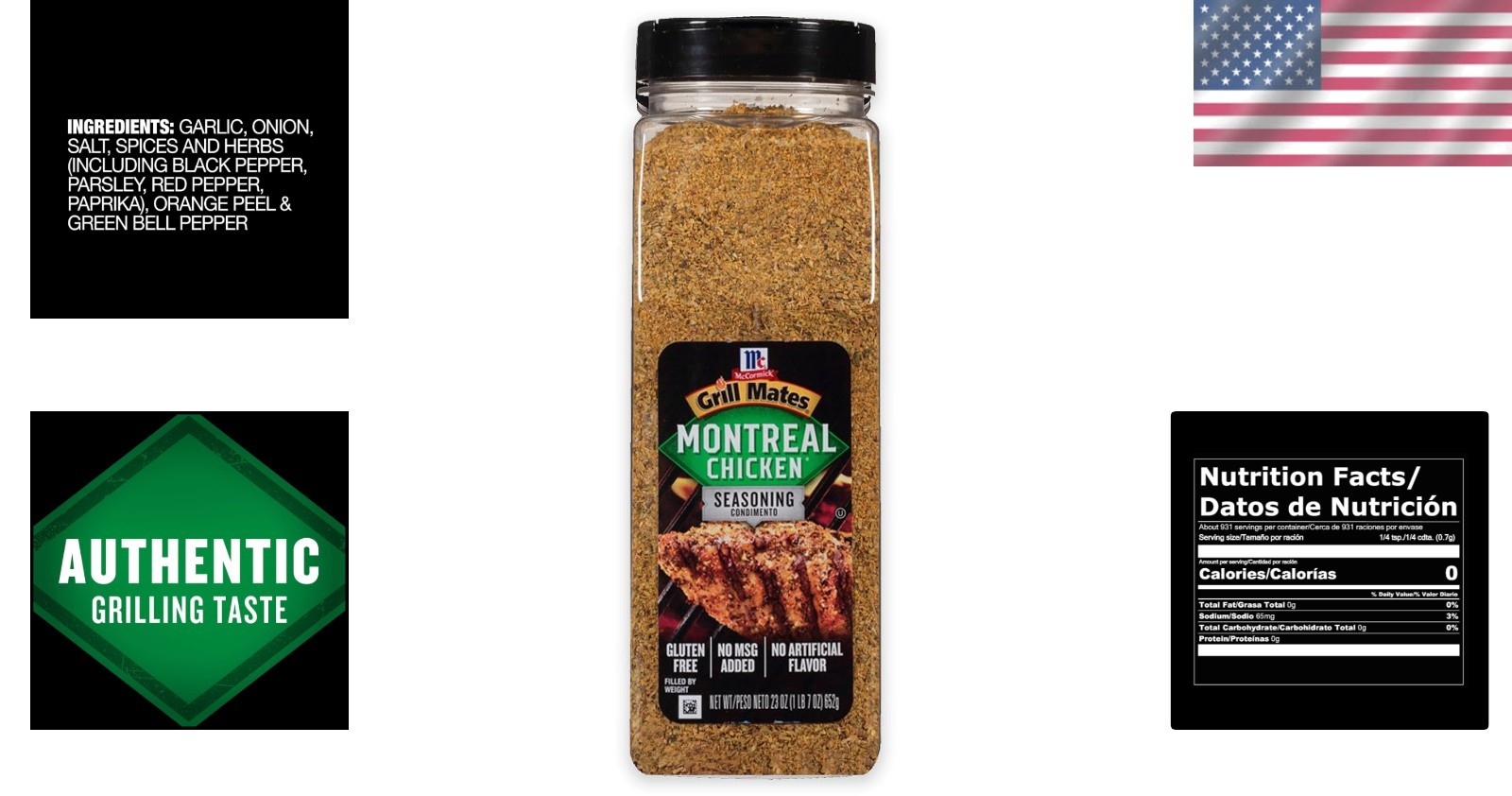 Elevate Meals with McCormick Montreal Chicken Seasoning, 23 oz – No MSG Added!