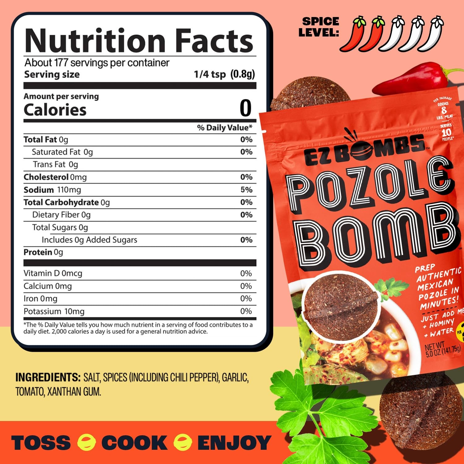 EZ Bombs Pozole Bomb Seasoning, Pack of 2 – Authentic Mexican Soup Mix for…
