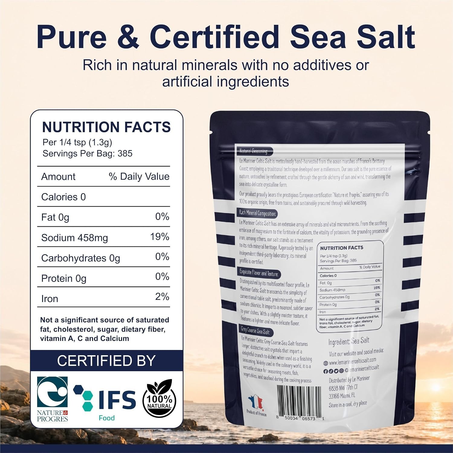 Organic Grey Coarse Celtic Salt – 5lb French Sea Salt