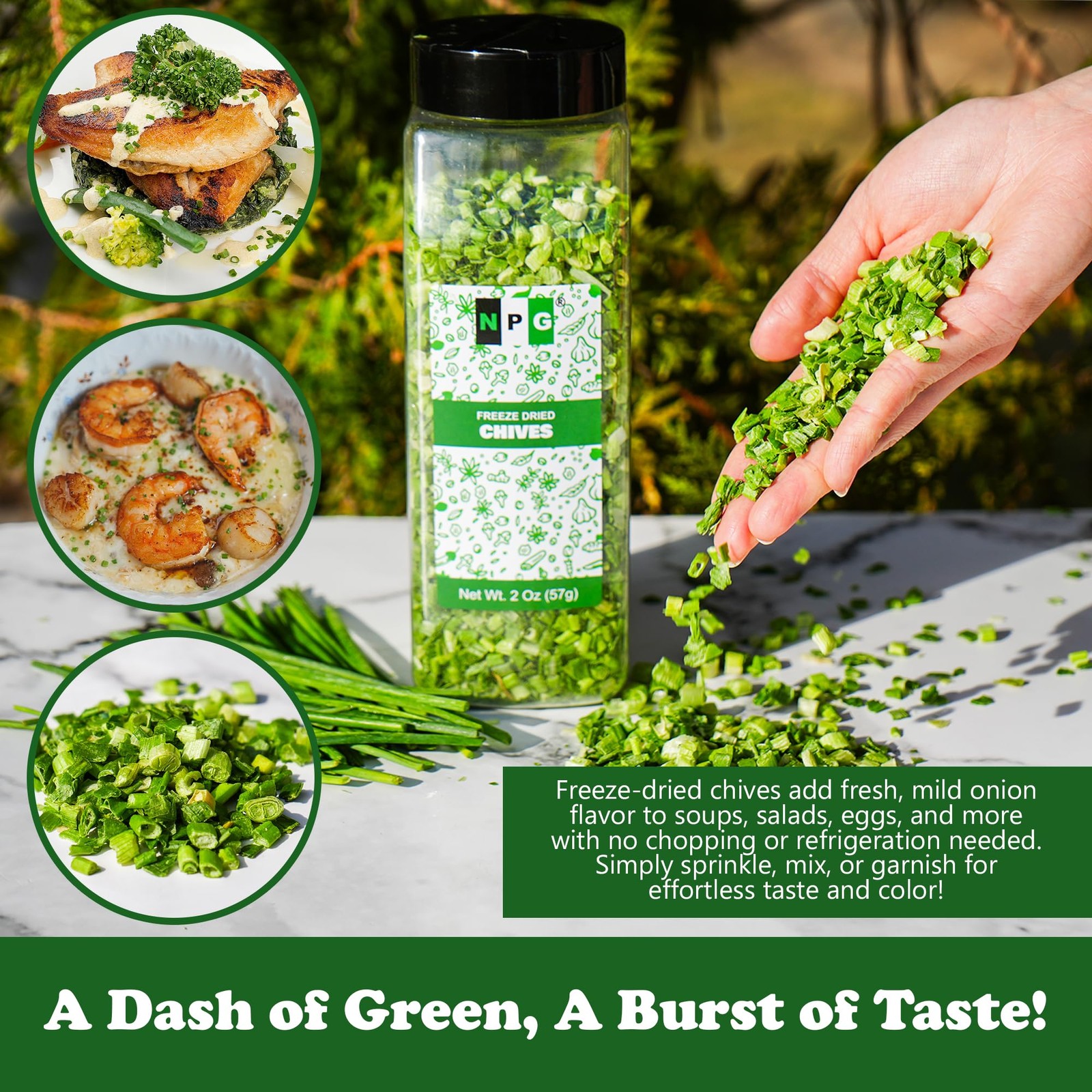 NPG Freeze-Dried Chives 2 Oz, Dehydrated Chopped Chives, Mild Onion Herb for …