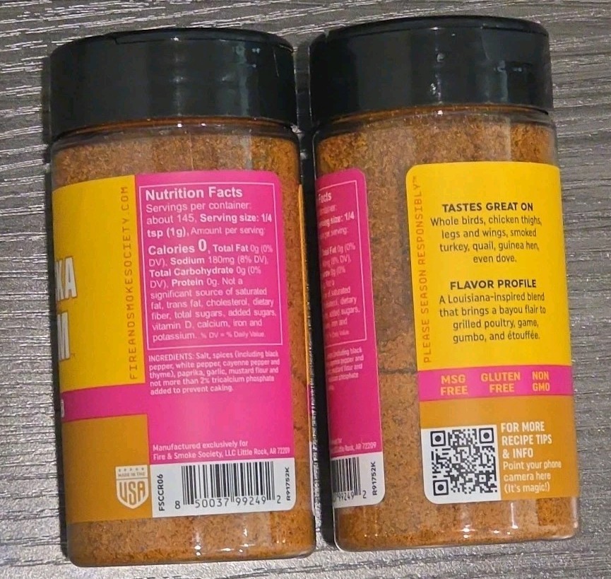 2 PACK Fire & Smoke Society Chica Licka Bam Bam Chicken Seasoning Blend