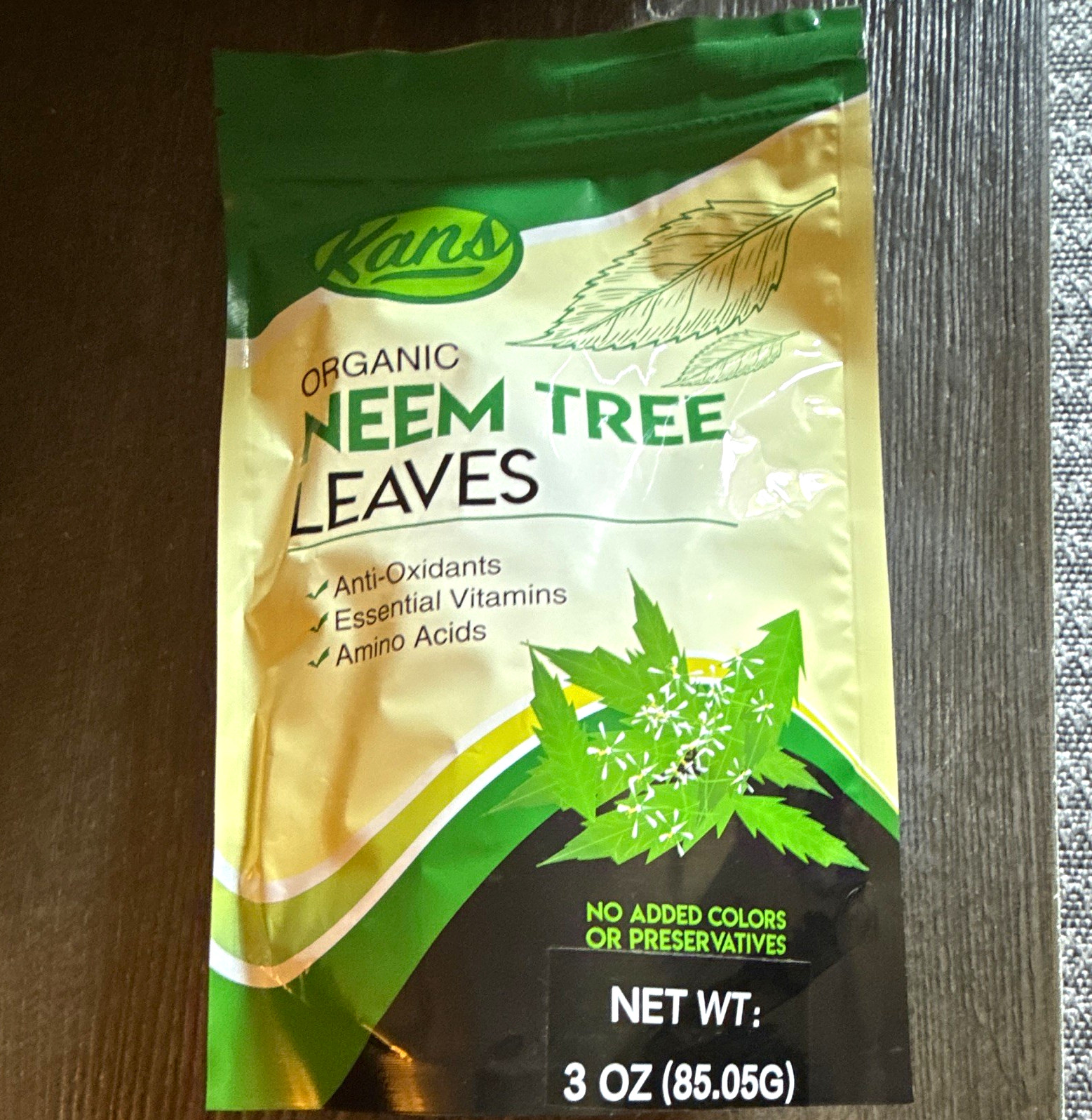 Kans Organic Neem Tree Leaves, 3 oz (85.05g) No Added Colors/Preservatives