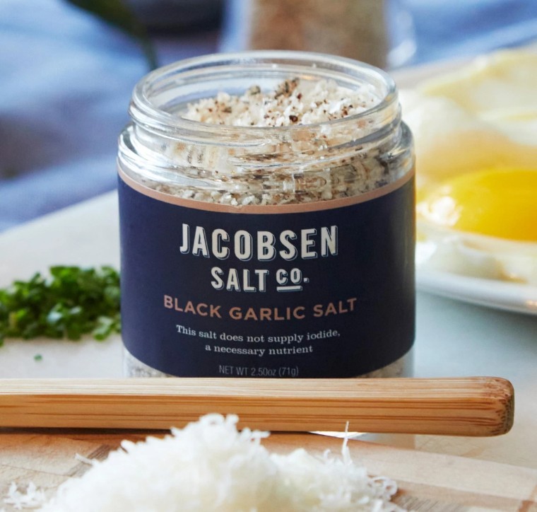 Jacobsen Black Garlic Salt Infused Kosher Salt 2.57 Ounce Flavorful Seasoning