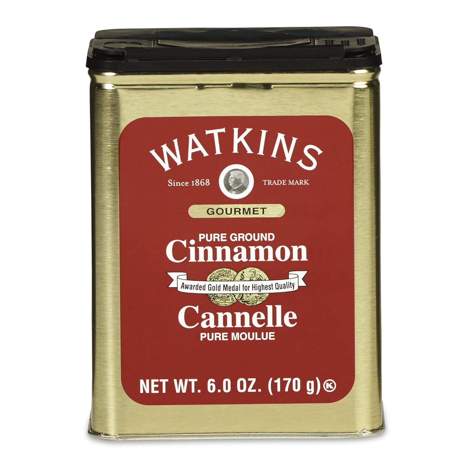 Gourmet Spice Tin, Pure Ground Cinnamon, 6 Oz. Tin, 1-Count