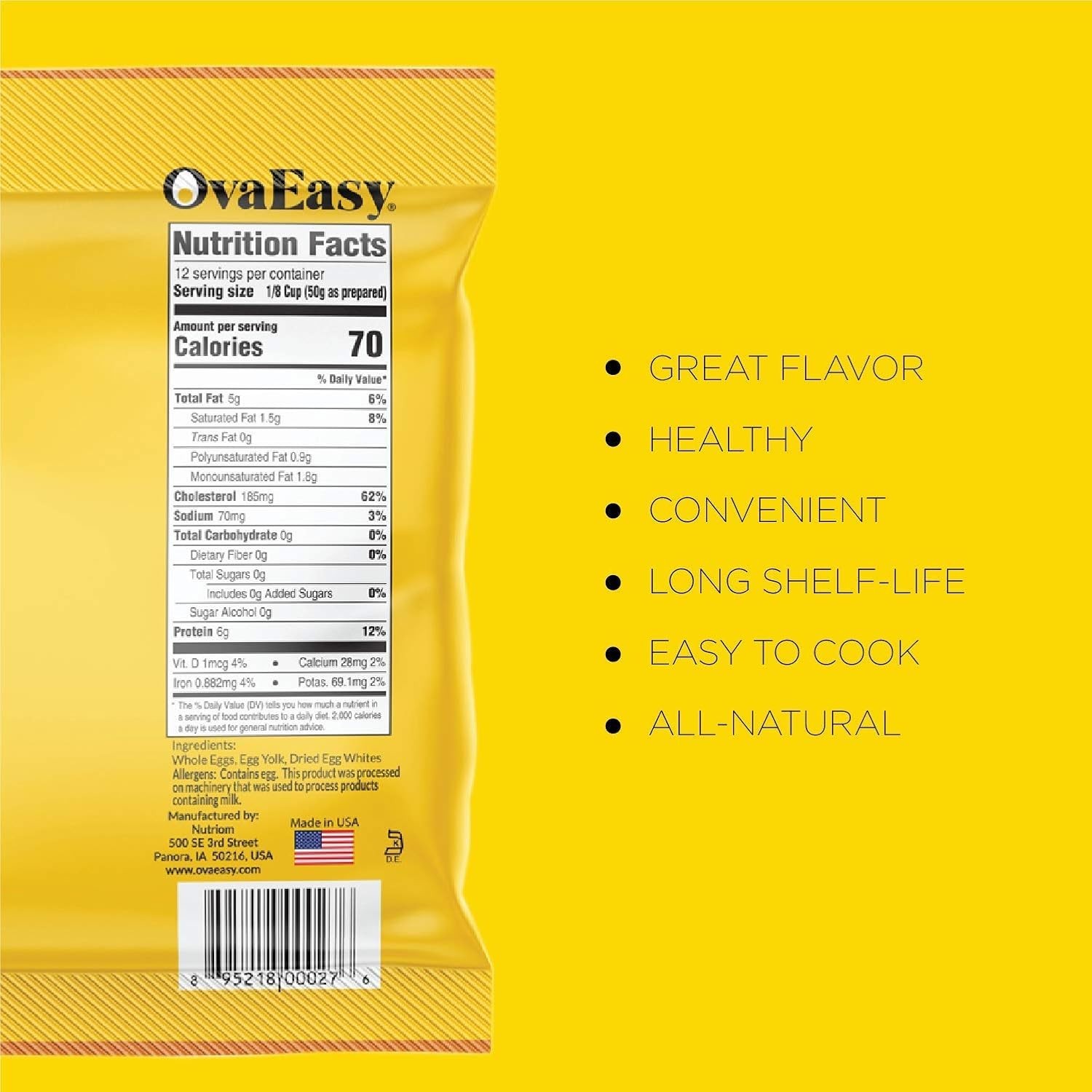 Natural Dehydrated Egg Powder 4.5oz Bag