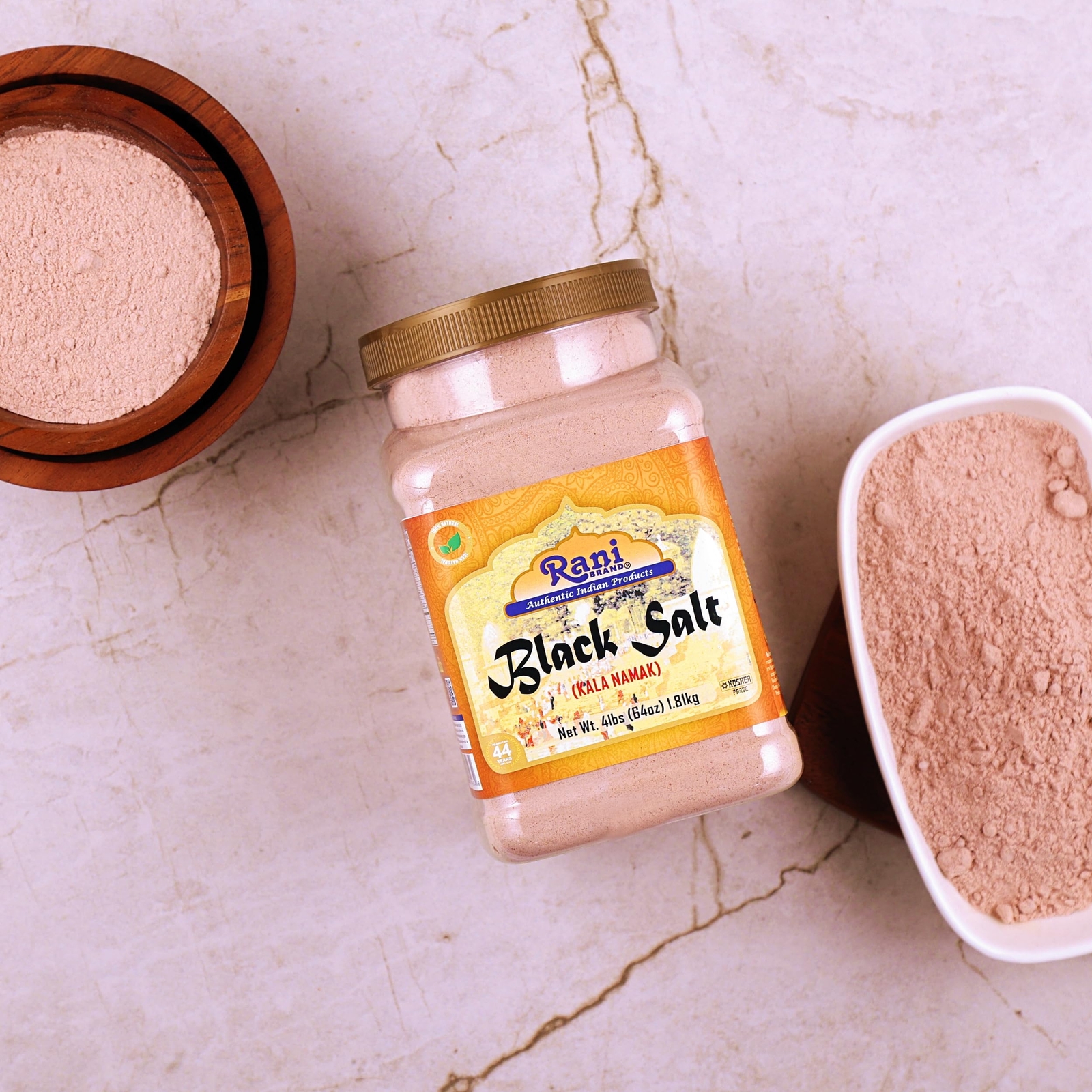 Rani Black Salt Powder (Kala Namak) Mineral 64oz (4lbs) 1.81kg Bulk PET Jar