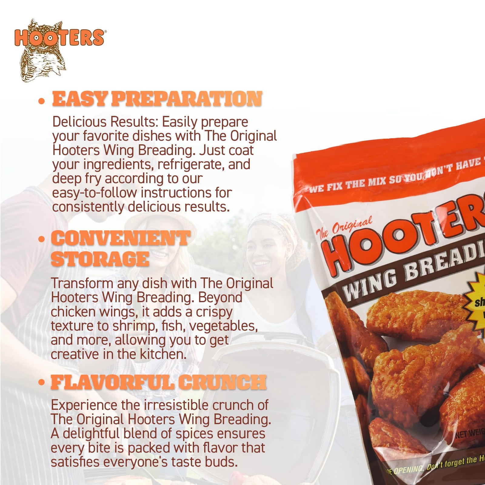 Hooters Wing Breading Mix Pack of 2 Outdoor Recreation Cooking Mix
