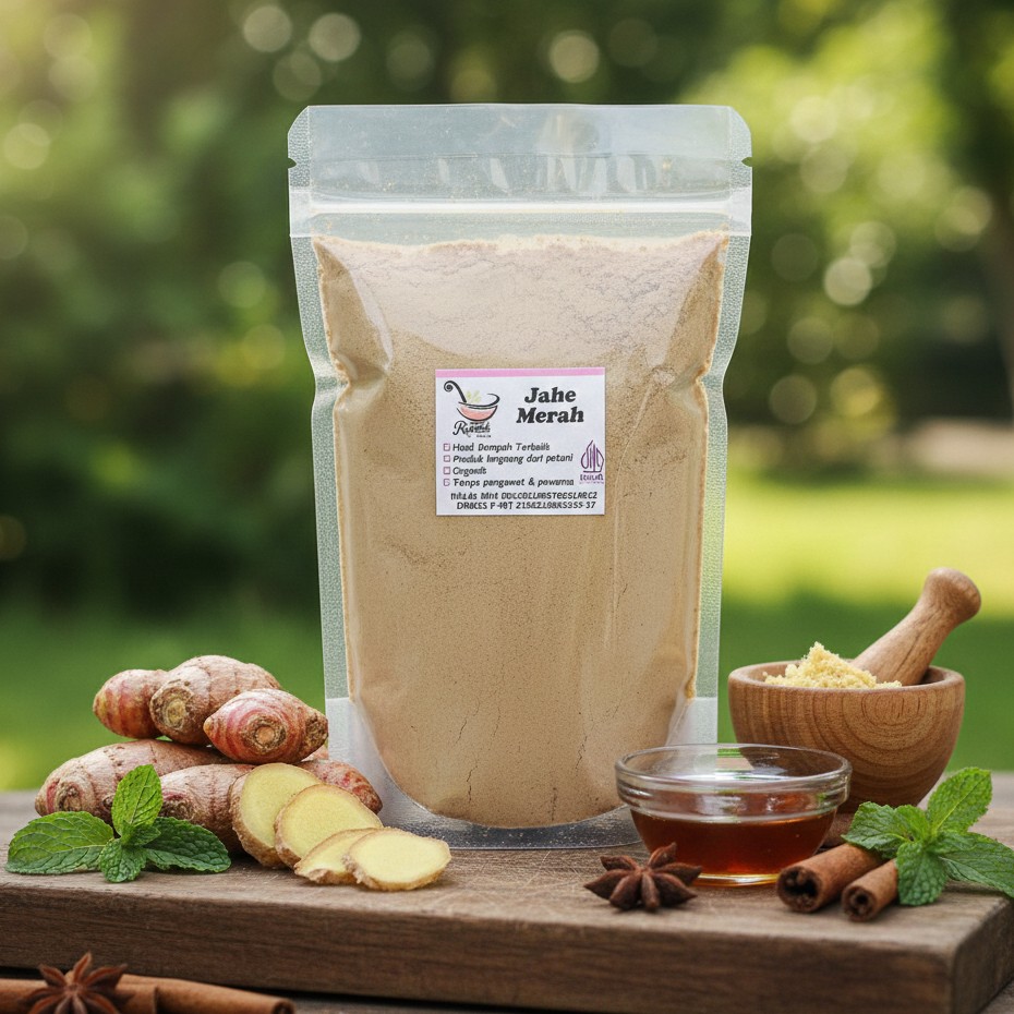 Jahe Merah Bubuk 50g Indonesian Red Ginger Powder, Mindful Cooking Aroma Ritual