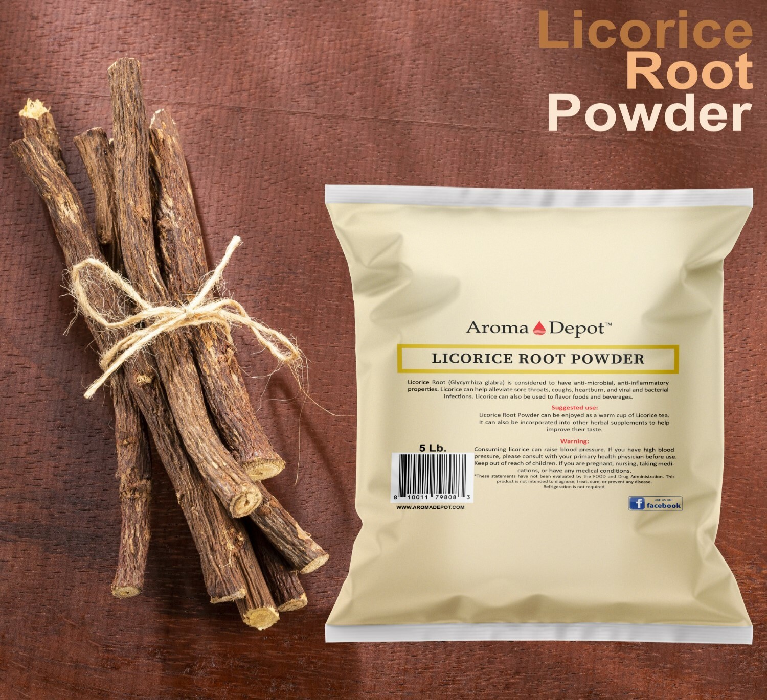5lb Licorice Root Powder Raw Glycyrrhiza glabra 100% Premium Mulethi (Liquorice)