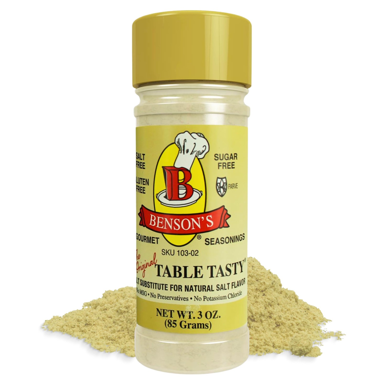 Benson’s – Table Tasty Salt Substitute, Salt-Free Gourmet 3 Ounce (Pack of 1)