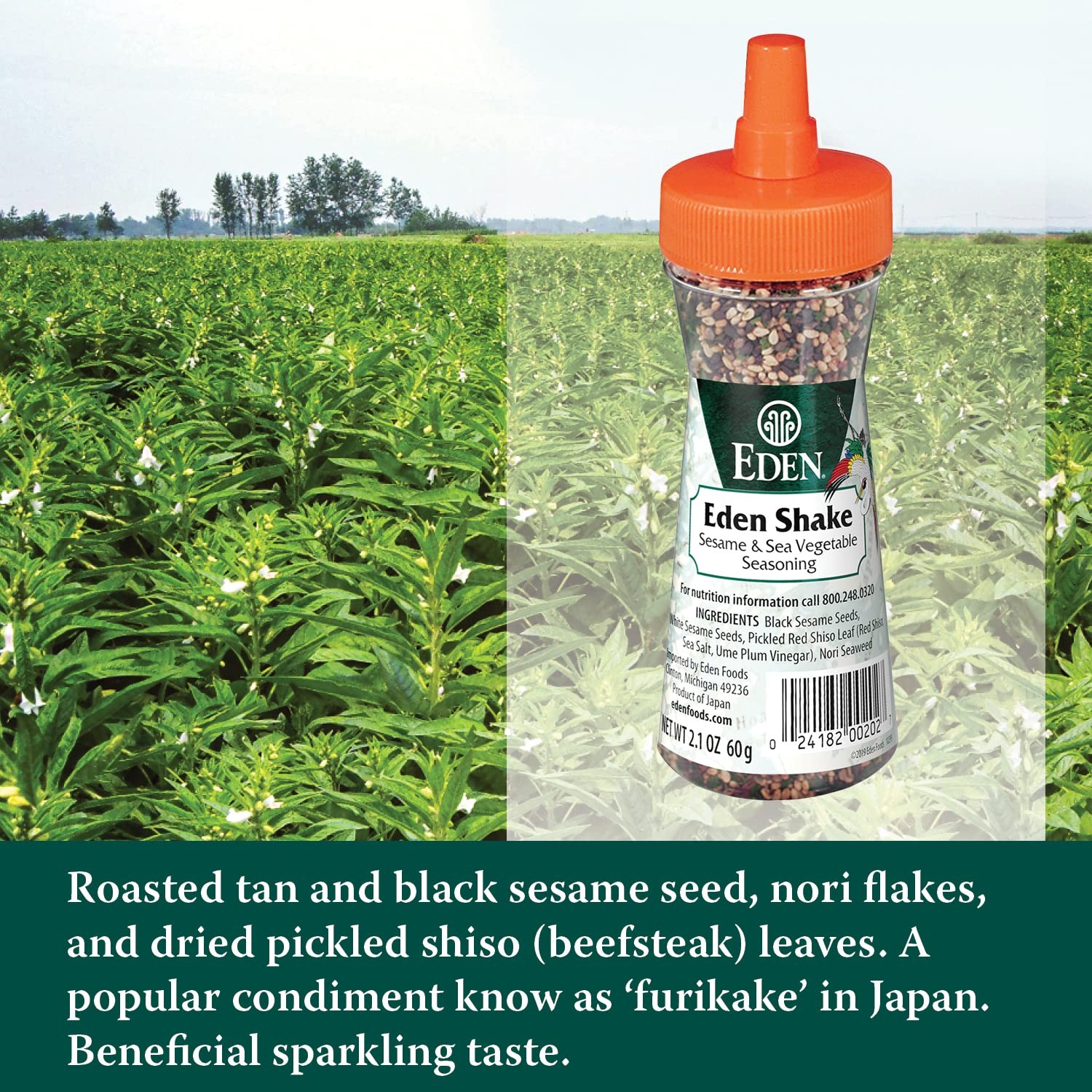 Eden Foods Furikake Shake 2.1 Oz Gluten Free Low Sodium Seasoning Condiment