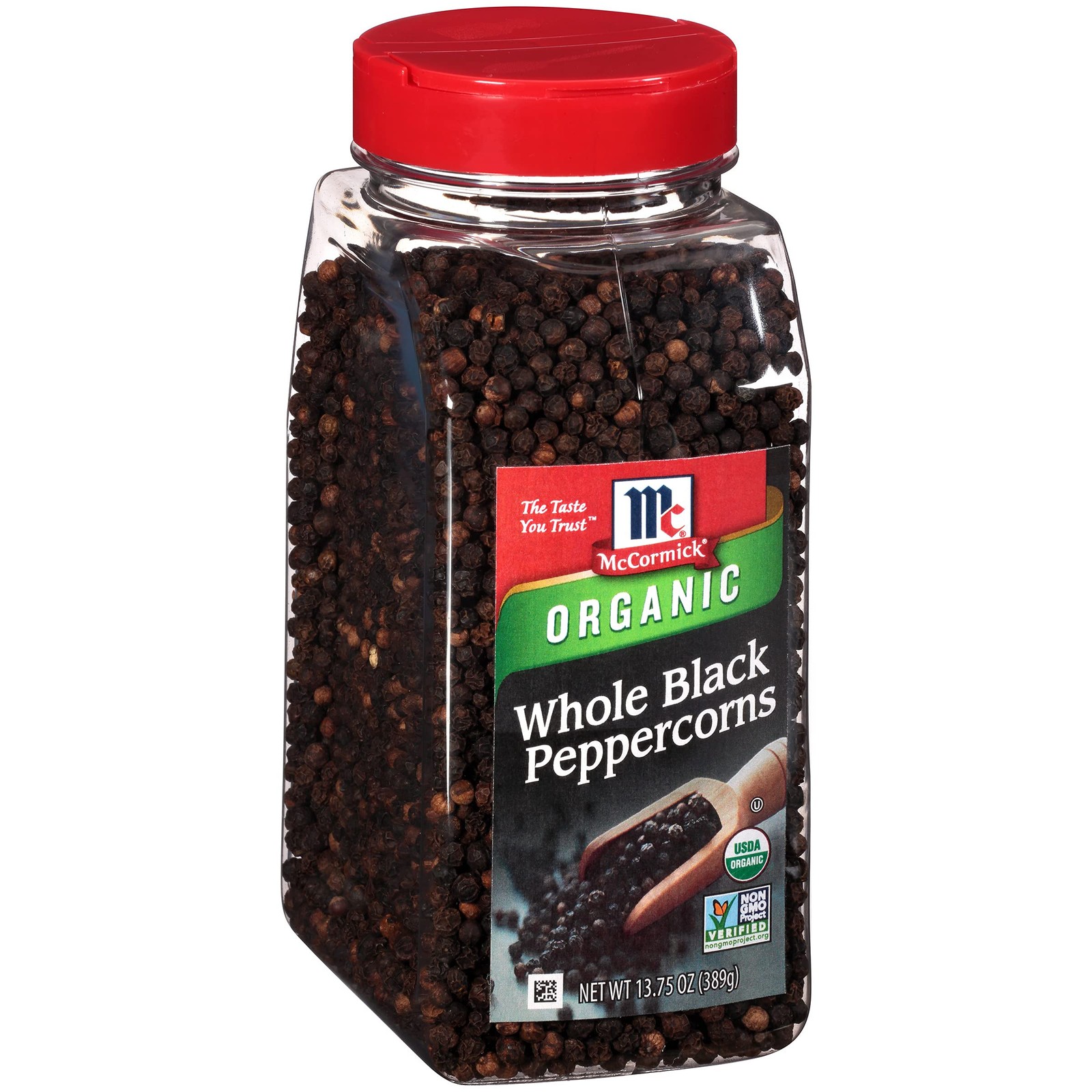 McCormick Organic Whole Black Peppercorns, 13.75 oz Ounce (Pack of 1)