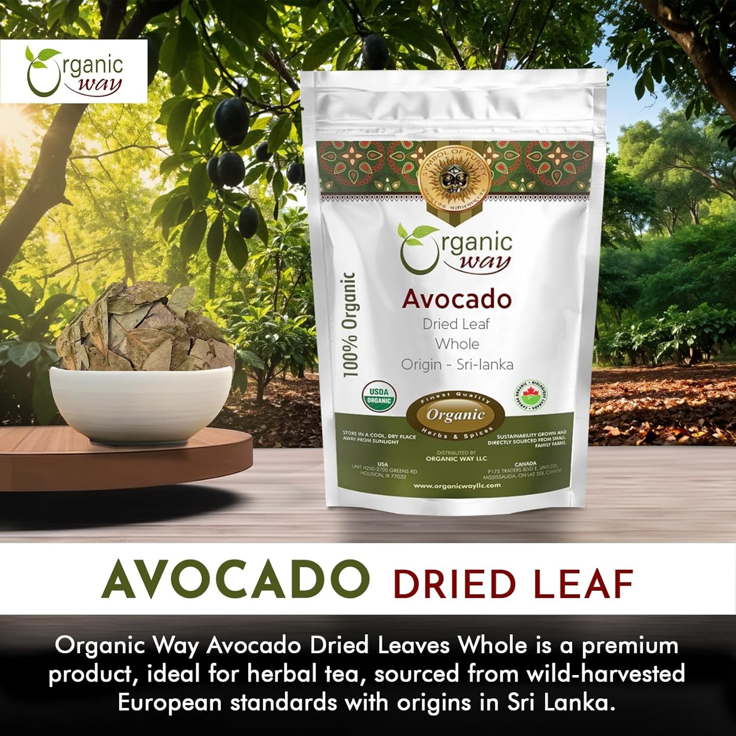 Organic Way Avocado Dried leaves Whole (8 Oz)