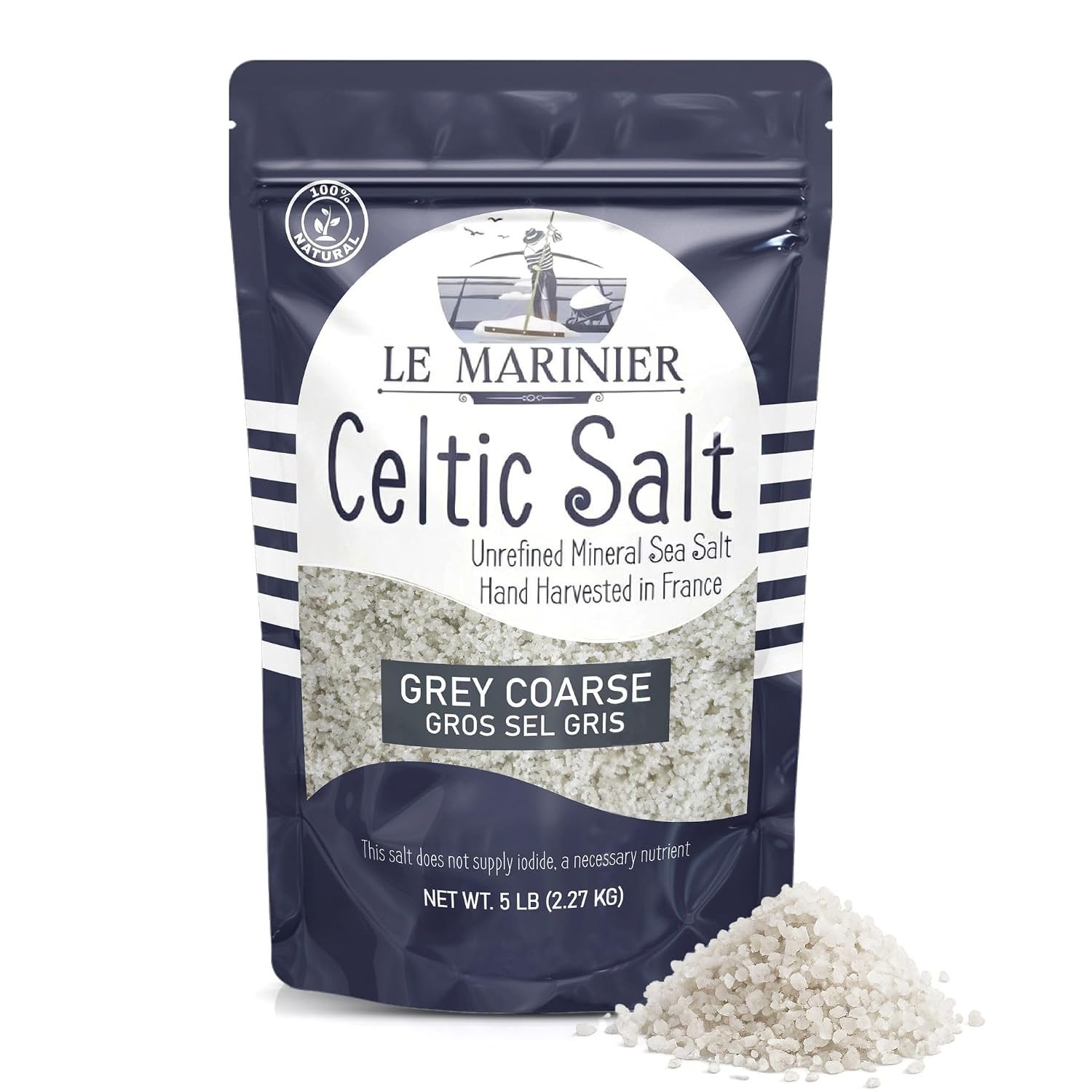 Hand Harvested French Grey Sea Salt – 5lb Coarse