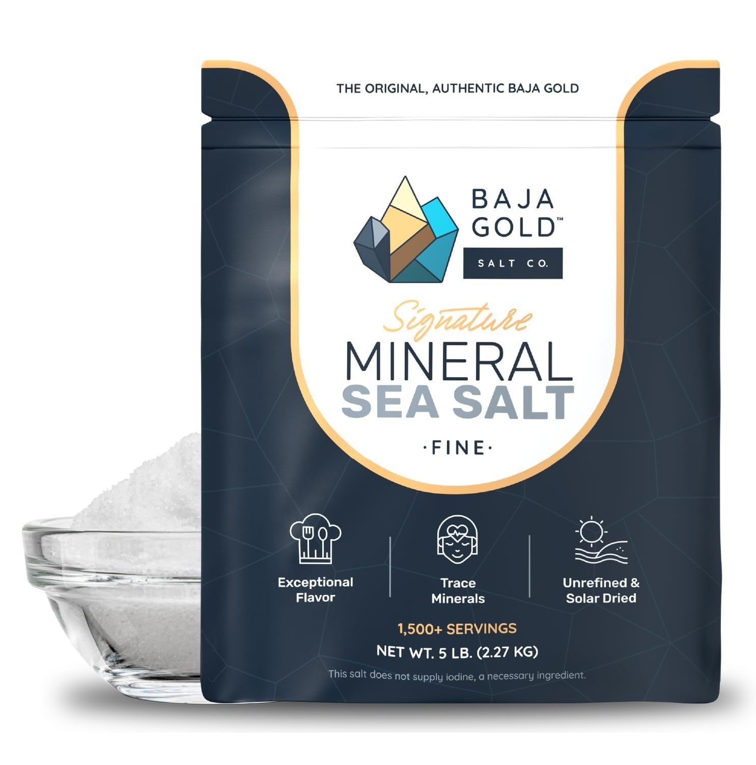 Baja Gold Mineral Sea Salt – Fine Grind Culinary Sea Salt 1 lb