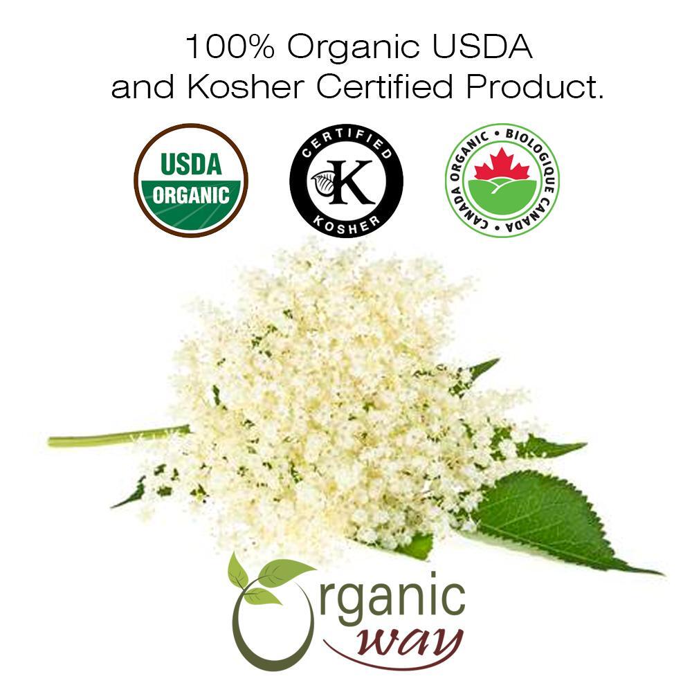 Organic Way Elderberry Flower / Elderflower – Organic, Kosher & USDA Certified