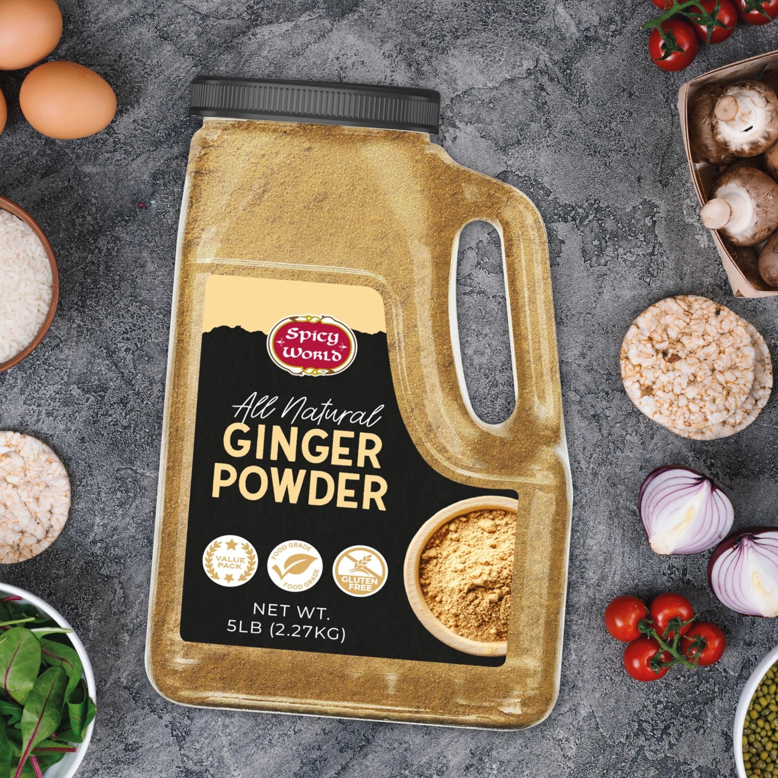 Bulk Ginger Powder 5 LB – Gluten Free Ground Dried Ginger Root for Cooking, Baki
