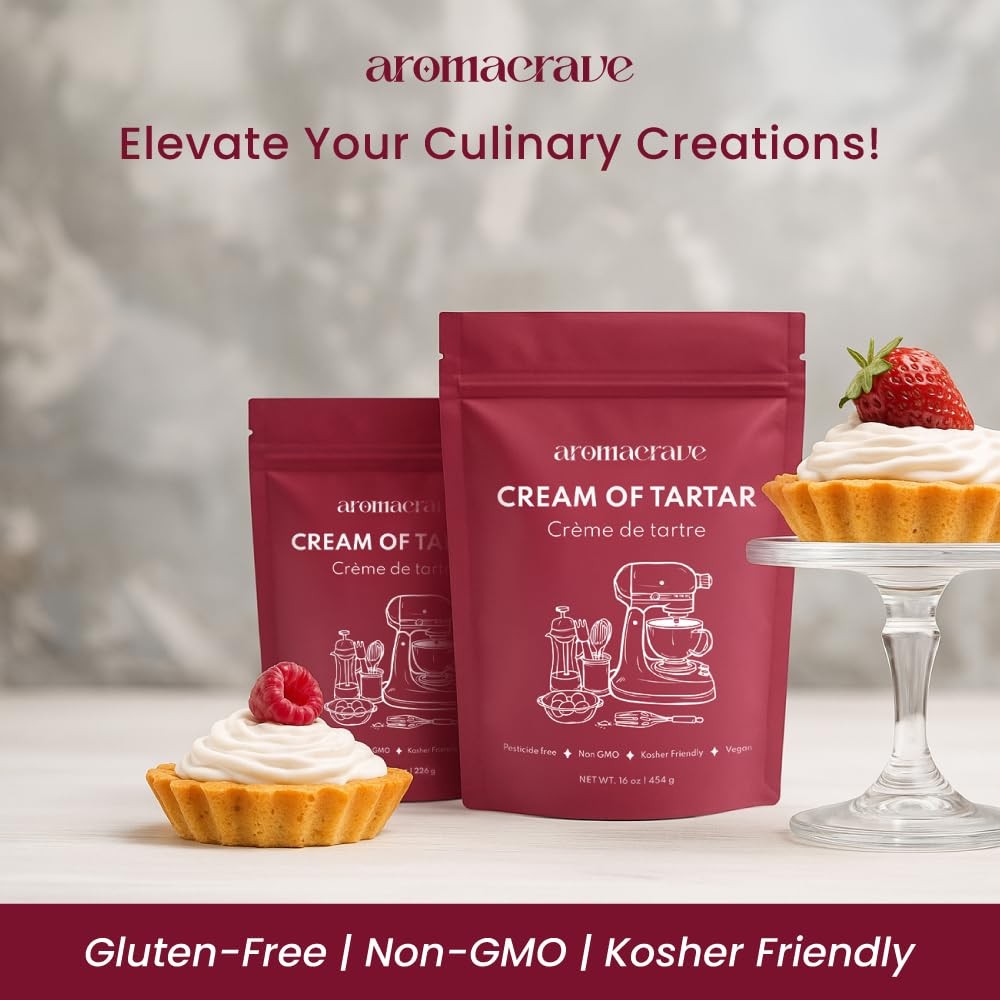 Cream of Tartar Powder, High-Purity Potassium Bitartrate for Baking & Cooking…