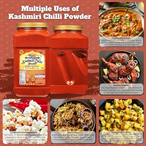 Kashmiri Chilli Powder 80 oz 5 lbs Deggi Mirch Low Heat Ground Spice for Indian