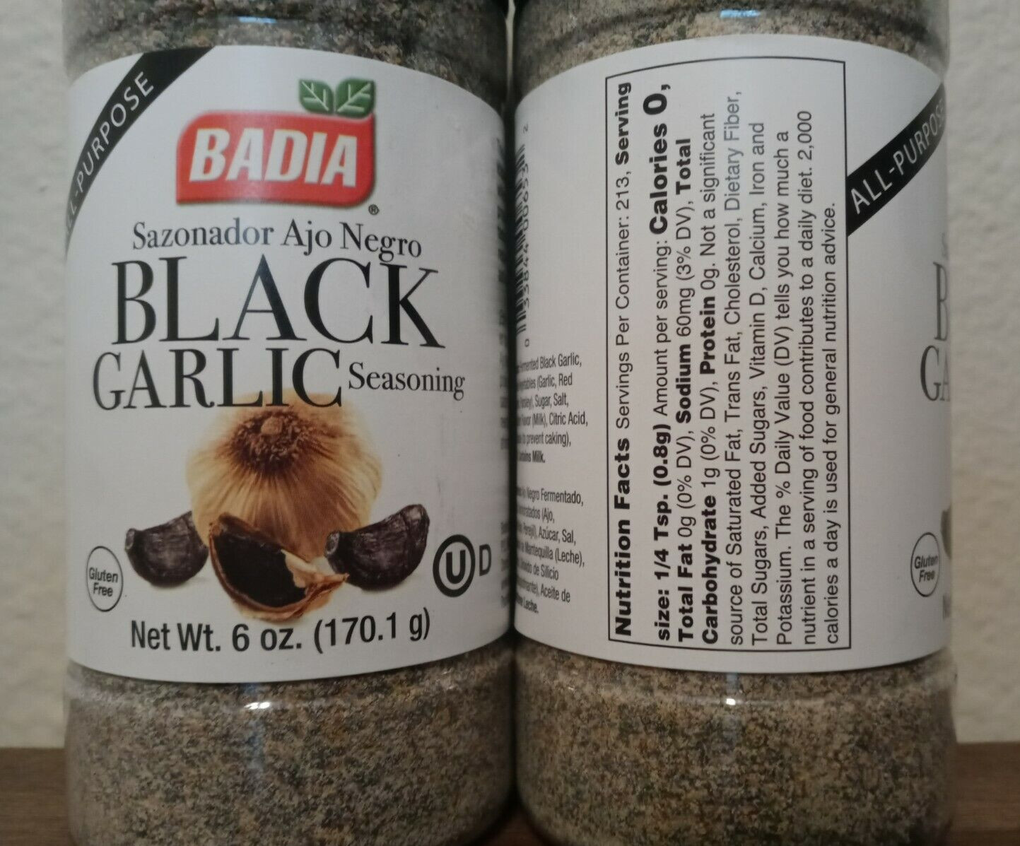 Badia® Black Garlic Seasoning / Ajo Negro 6 oz (2 Pack) Kosher & Gluten Free