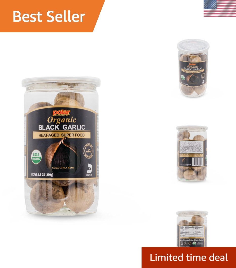 Organic Black Garlic 8.8oz – High Antioxidant Superfood for Gourmet Cooking