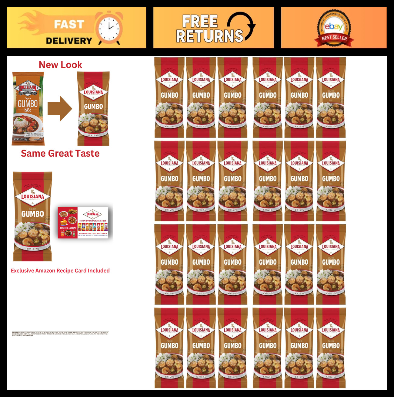 Authentic Cajun Gumbo Base 5 oz. (24 Pack) – Just Add Meat & Seafood for Flavorf