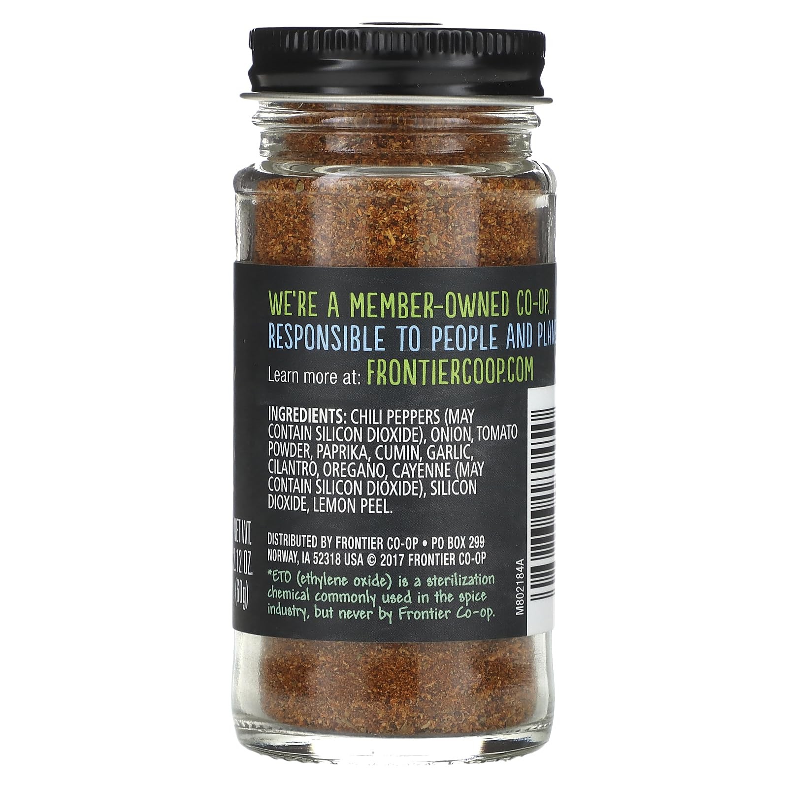 Frontier Co-op Mexican Fiesta Seasoning Salt Free 2.12 Oz Organic Blend