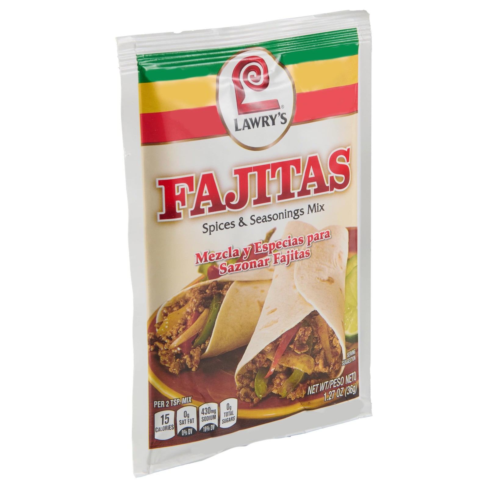 Lawry’s Fajitas Spices & Seasonings Mix, 1.27 oz Ounce (Pack of 12), Red