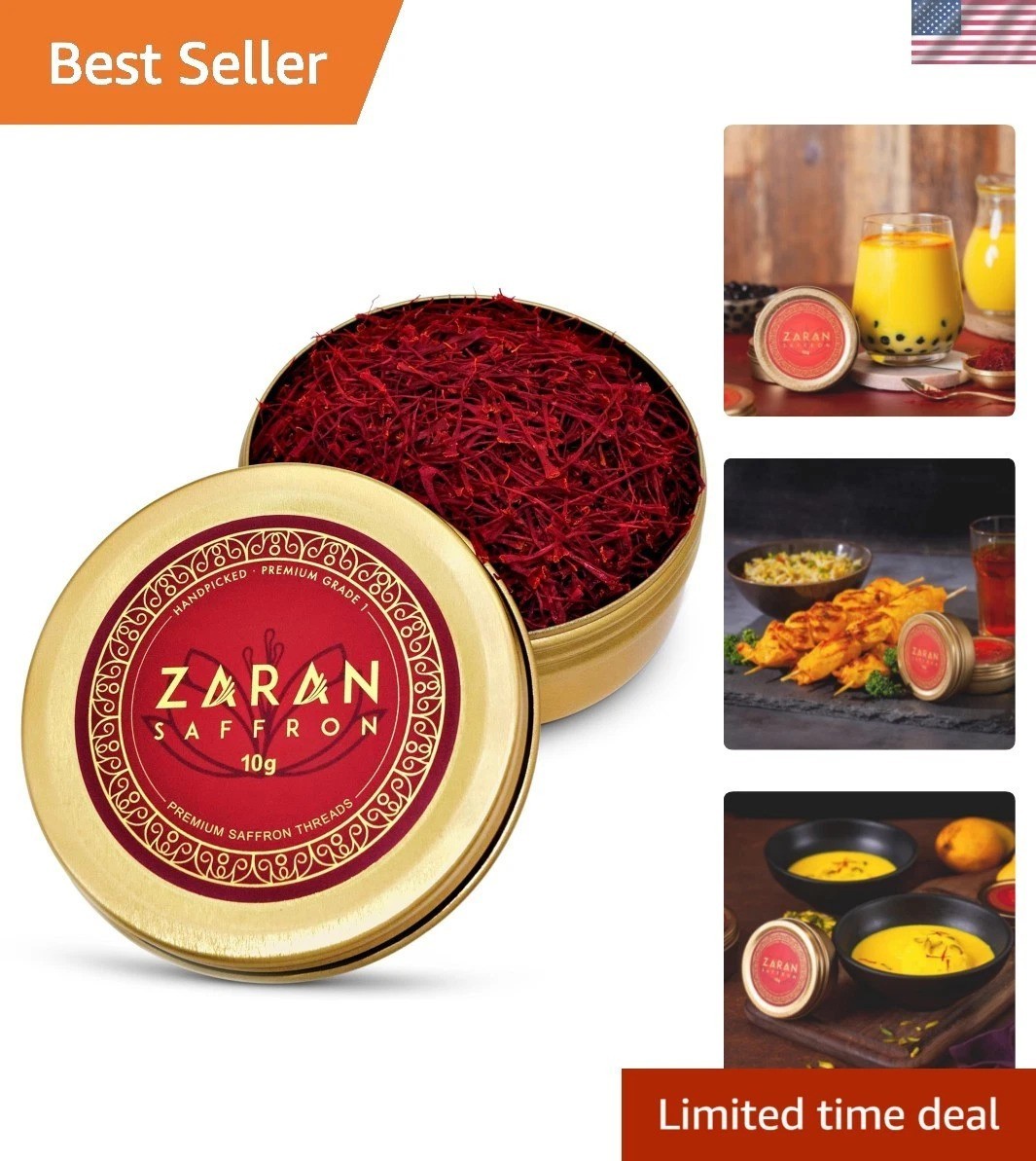 Superior Negin Saffron Threads – 10g Natural Spice for Culinary Delights