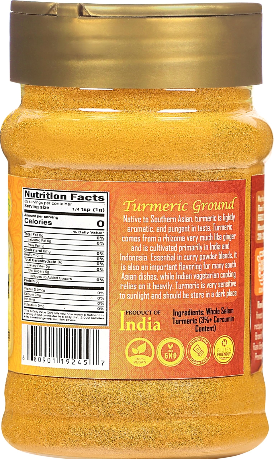 Rani Turmeric (Haldi) Root Powder Spice, (High Curcumin Content) 3oz (85g)