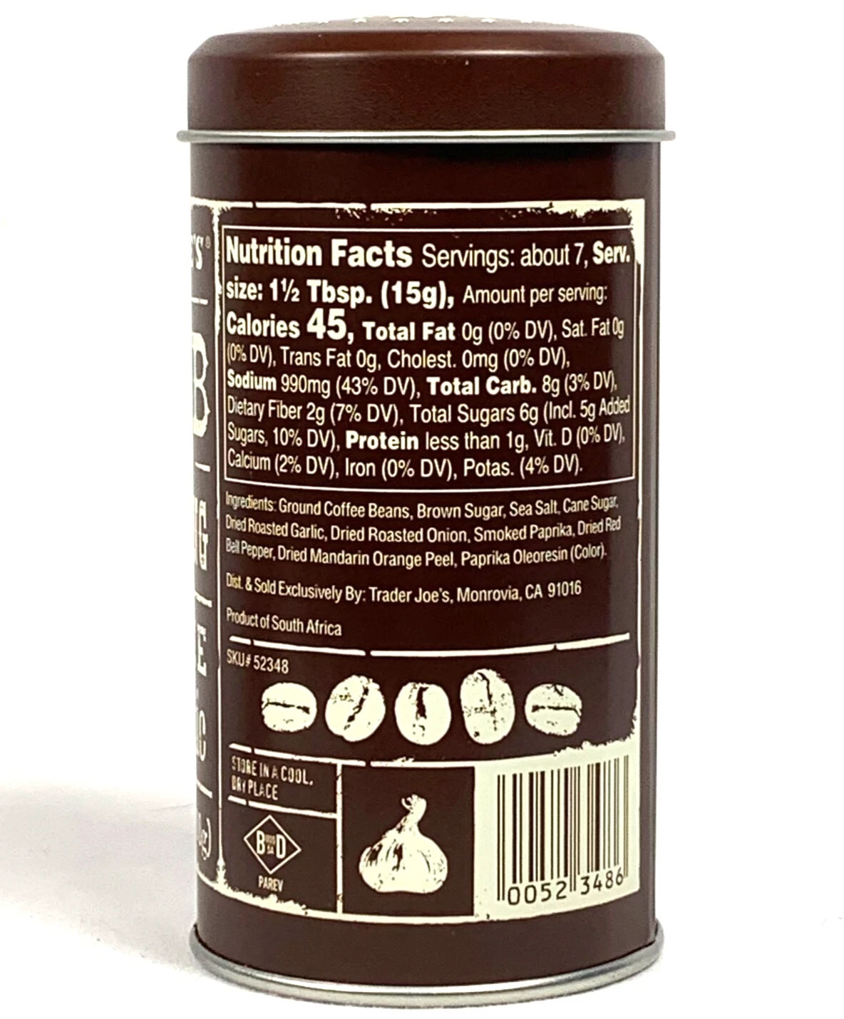 Trader Joe’s 3.5 oz BBQ Rub & Seasoning w/ COFFEE & GARLIC Limited * BB 8/2027 *