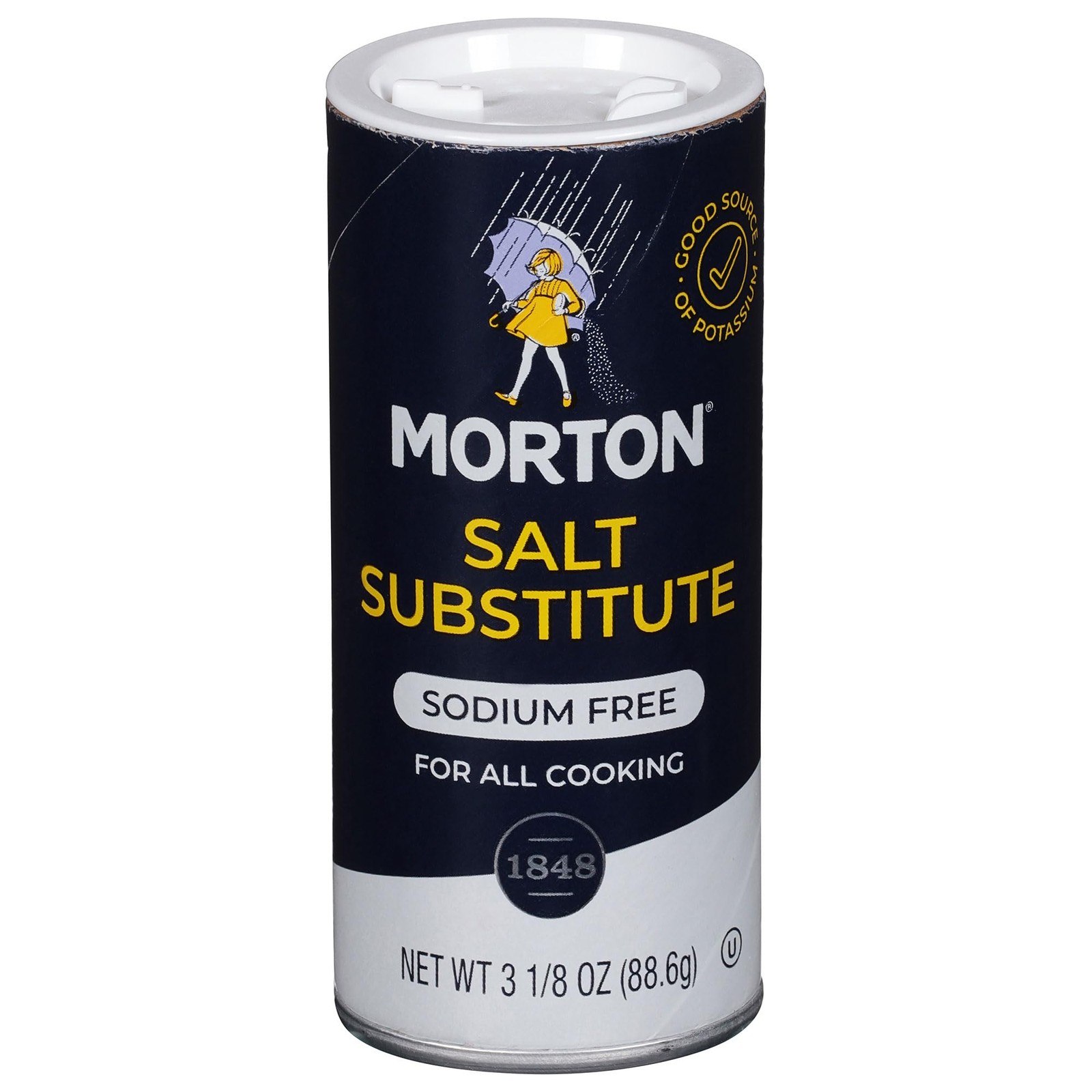 3.13 Ounce (Pack of 1), Morton Salt Substitute, Sodium Free, 3.125
