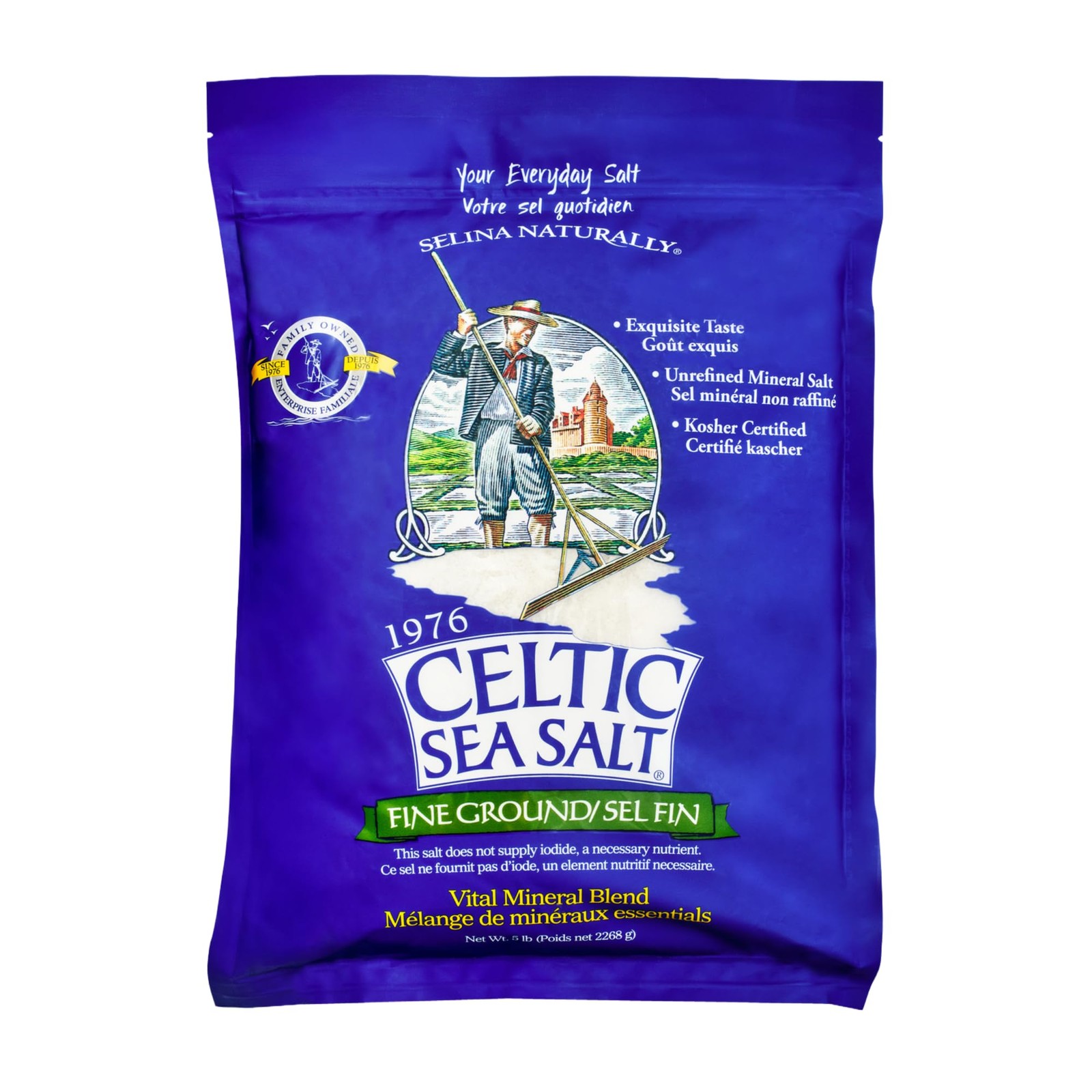 Celtic Sea Salt Fine Ground – Natural Mineral 80 Ounce (Pack of 1), No Color