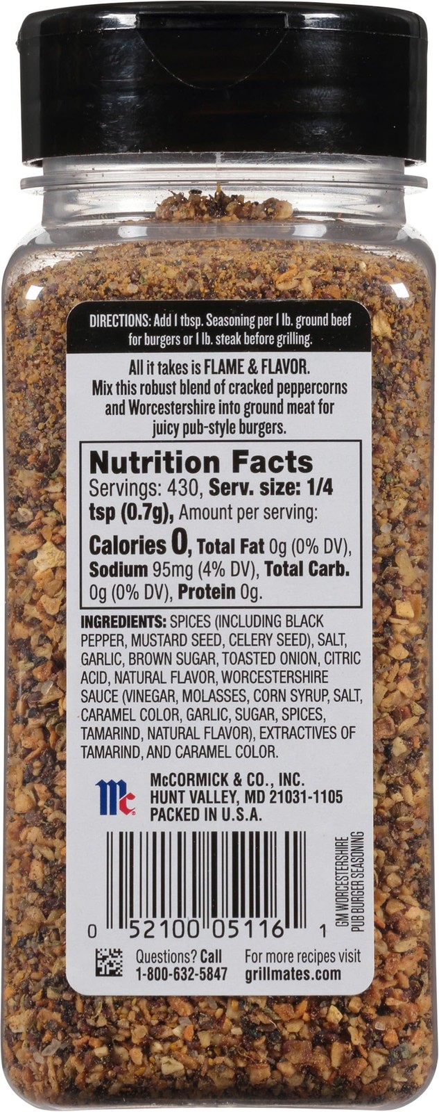 McCormick Grill Mates Worcestershire Pub Burger 10.62 Ounce (Pack of 1)