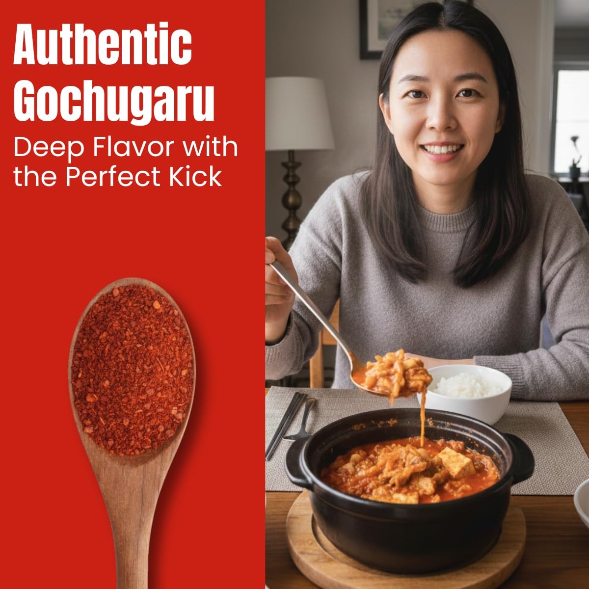 Korean Gochugaru Red Pepper Flakes, 1 LB – Sun-Dried Coarse 1 lb (Pack of 1)