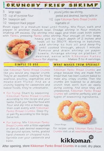 Kikkoman Panko Bread Crumbs 8 Ounce Japanese Style Airy Crispy Coating