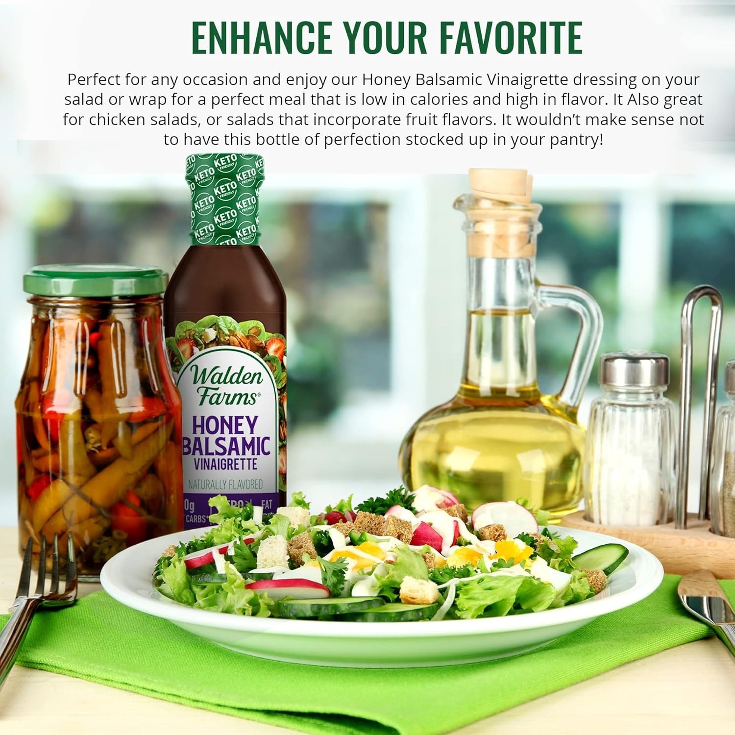 Honey Balsamic Vinaigrette – Calorie-Free, Low Carb, Keto-Friendly, , Sugar-F…