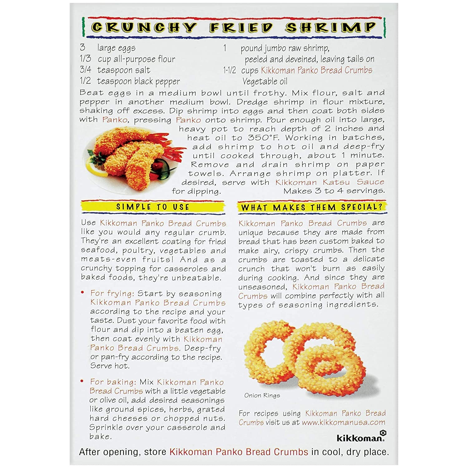 Kikkoman Panko Bread Crumbs 8 Ounce Japanese Style Airy Crispy Coating