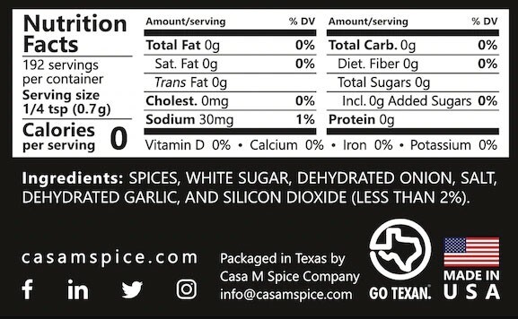 Casa M Spice Cattle Drive Beef Seasoning – Gluten Free, Low Sodium – 5 oz